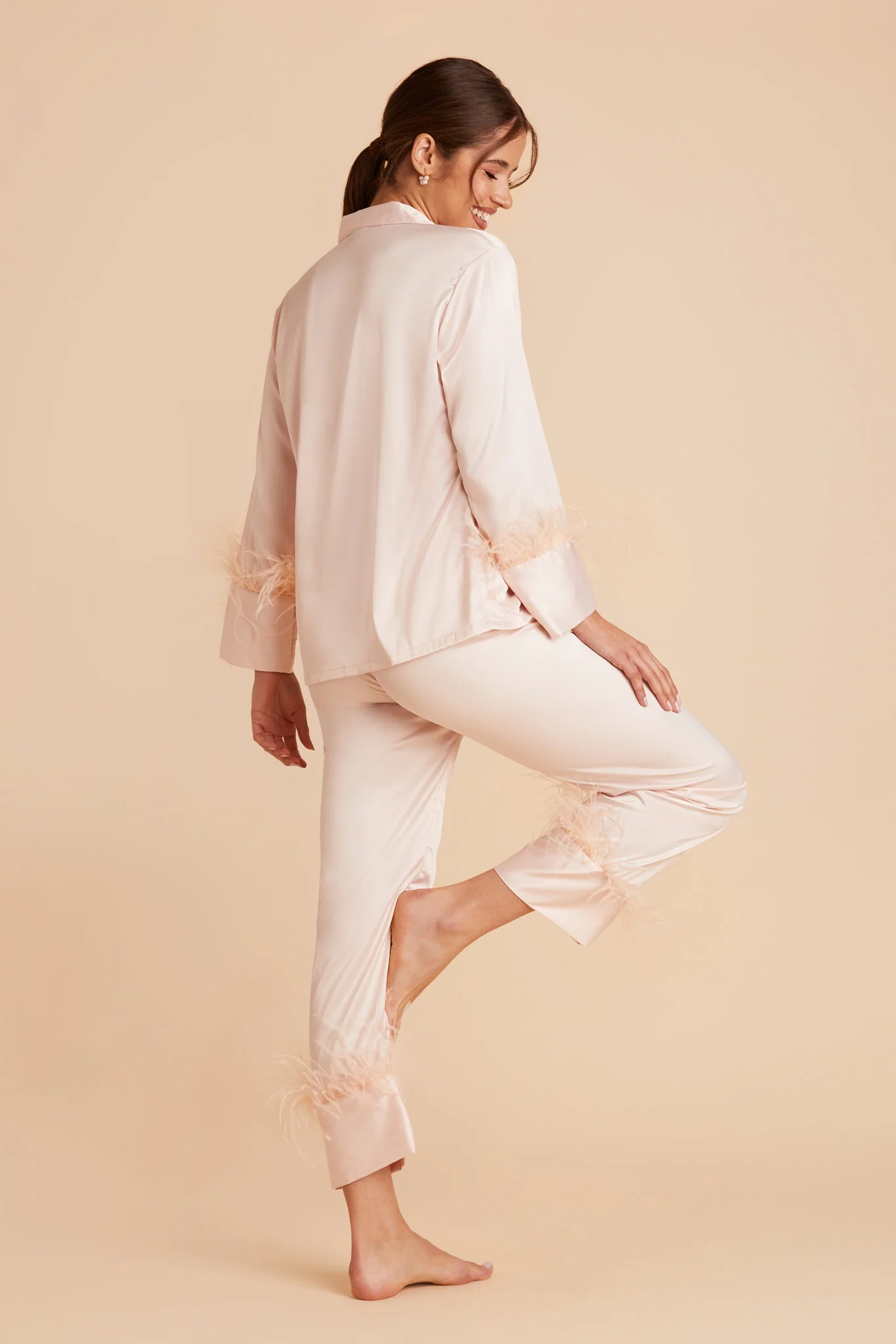 Feathered Pajama Set - Blush - Image 6