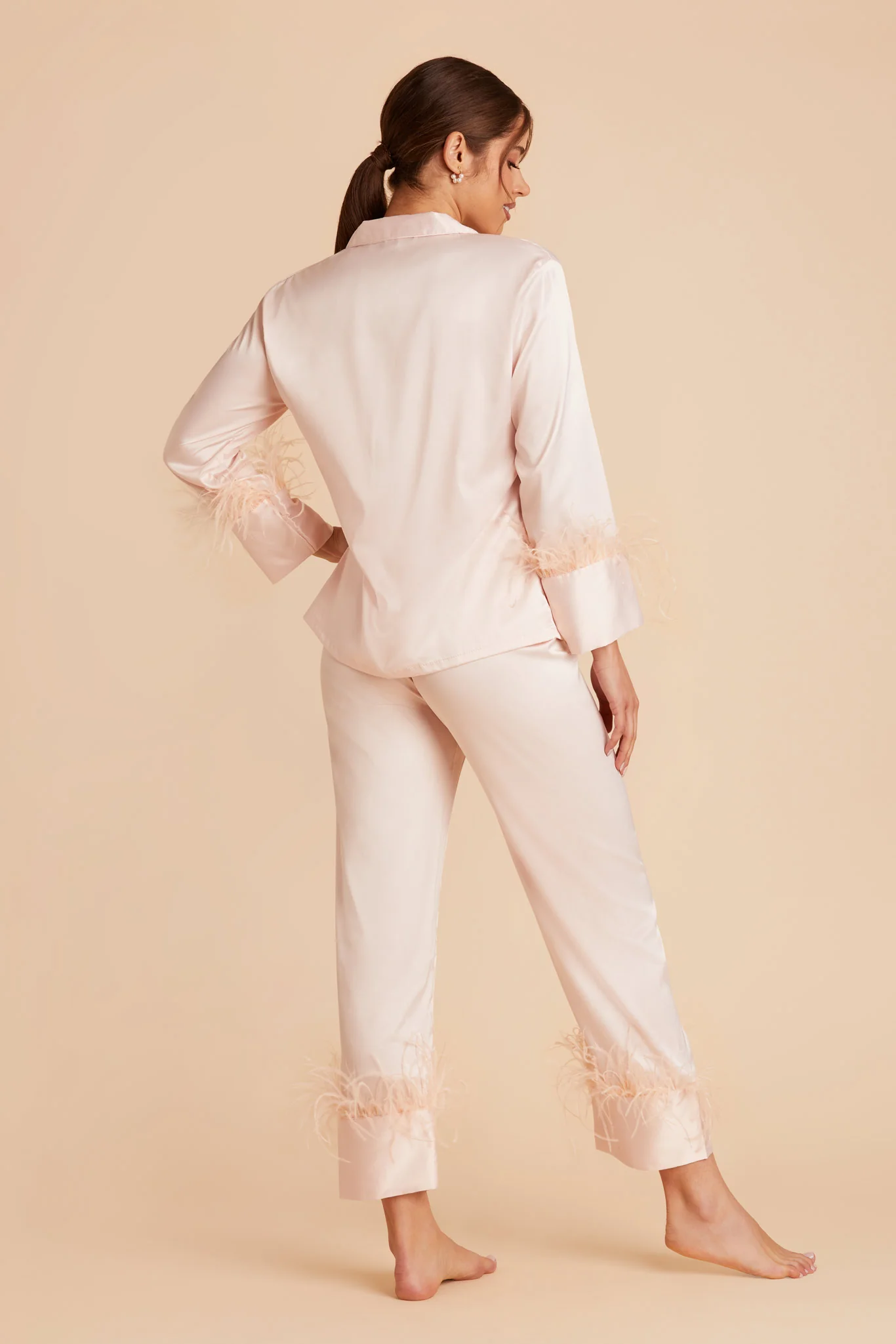 Feathered Pajama Set - Blush - Image 7