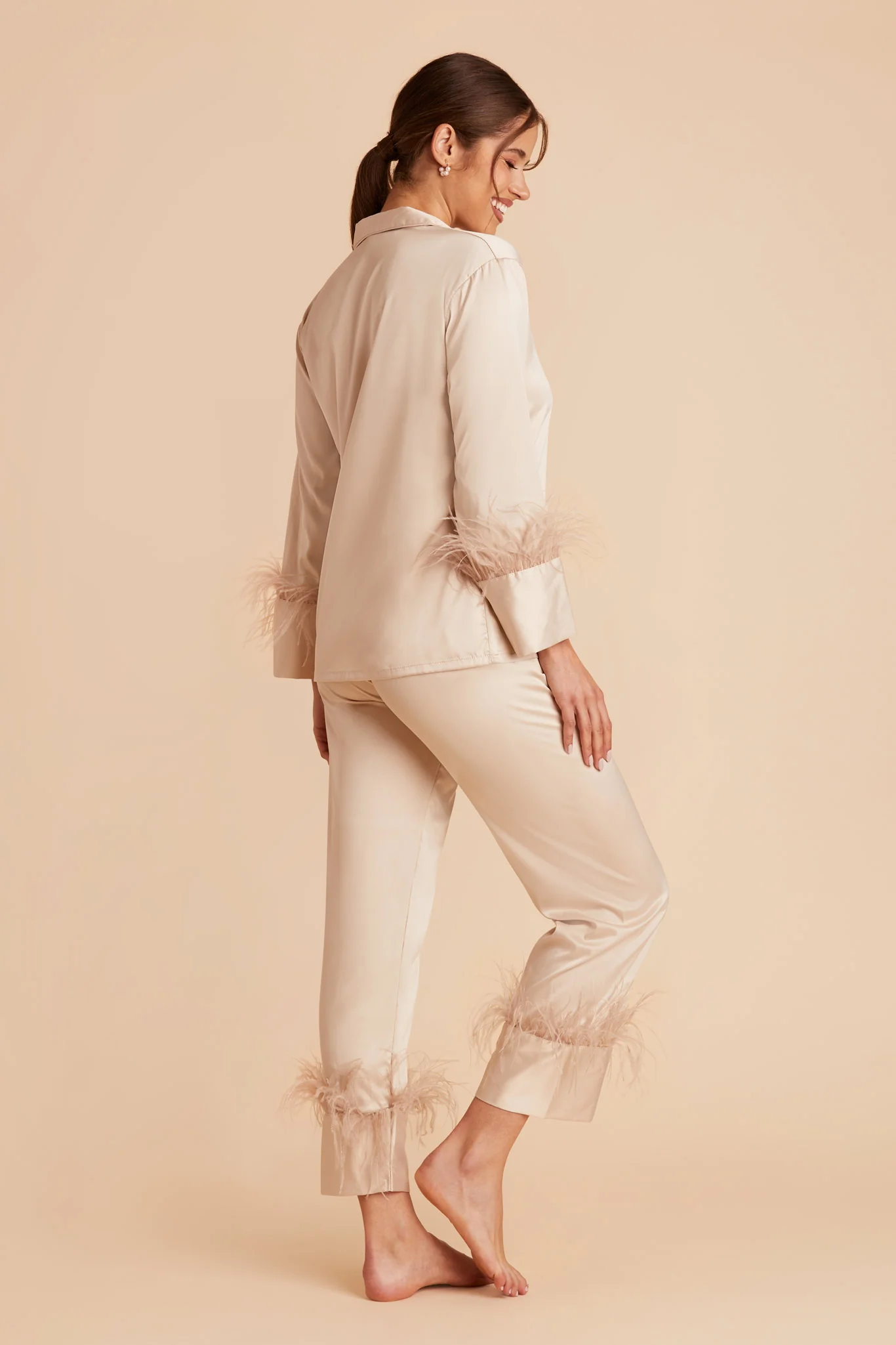 Feathered Pajama Set - Champagne - Image 6