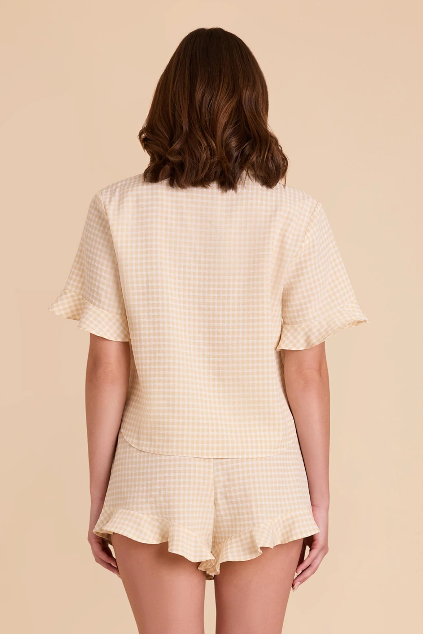 Frankie Gingham Pajama Set - Neutral Gingham - Image 12