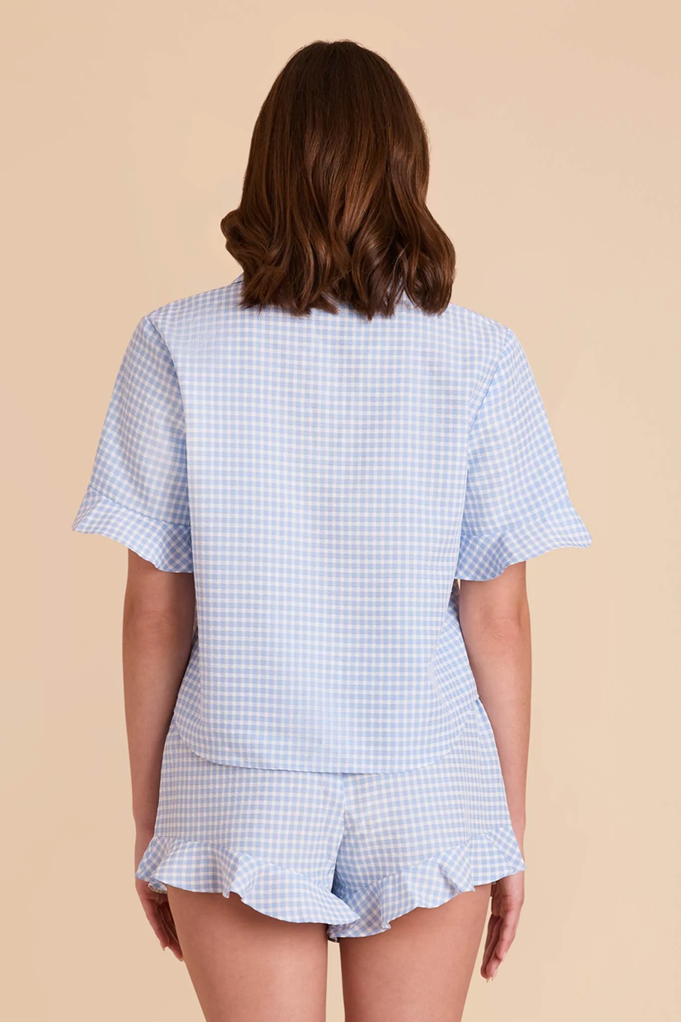 Frankie Gingham Pajama Set - Periwinkle Blue Gingham - Image 11