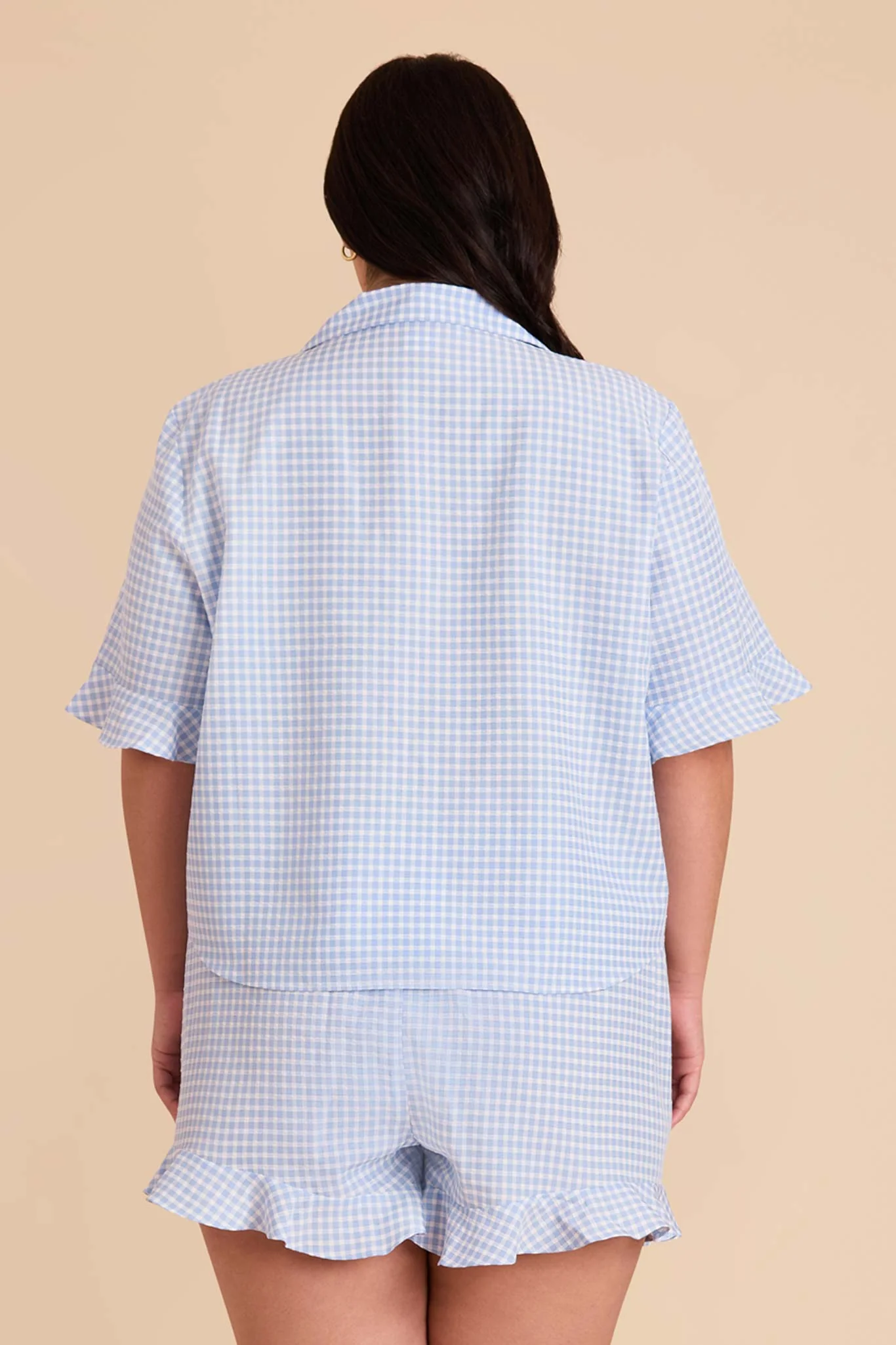 Frankie Gingham Pajama Set - Periwinkle Blue Gingham - Image 17