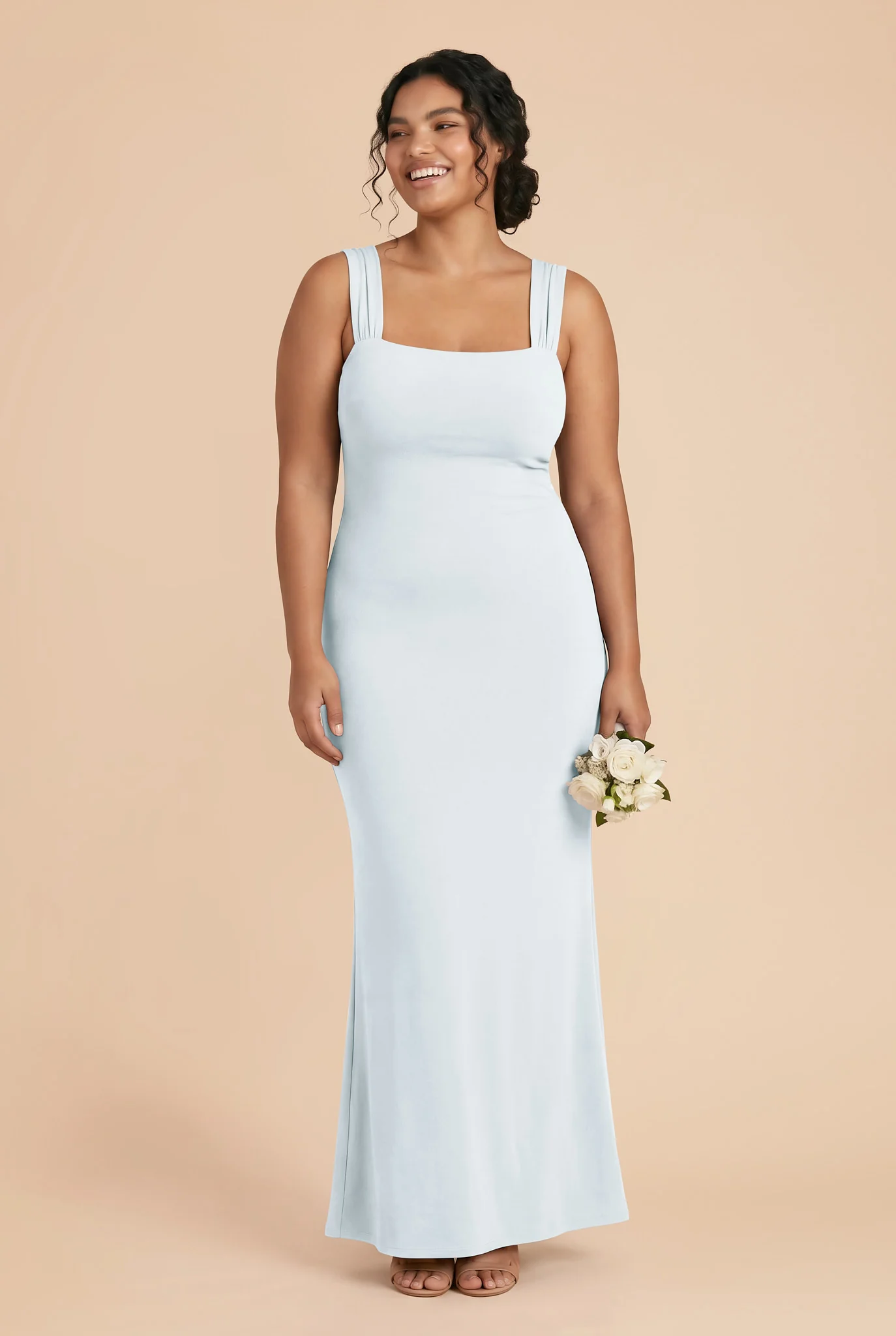 Freida Luxe Stretch Knit Dress - Mist Blue - Image 2