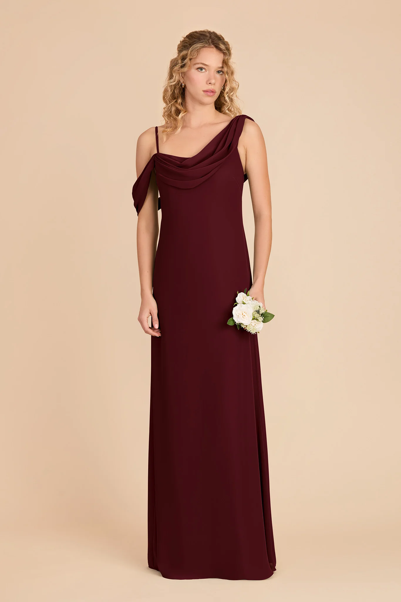 Freya Chiffon Dress - Cabernet