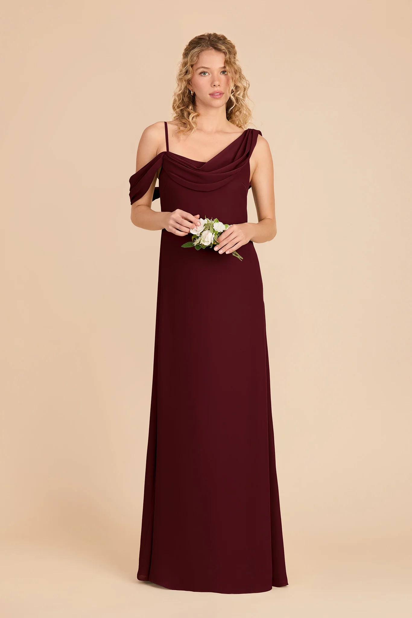 Freya Chiffon Dress - Cabernet - Image 2