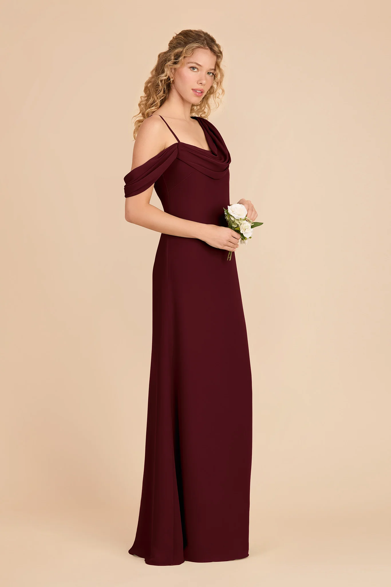 Freya Chiffon Dress - Cabernet - Image 3