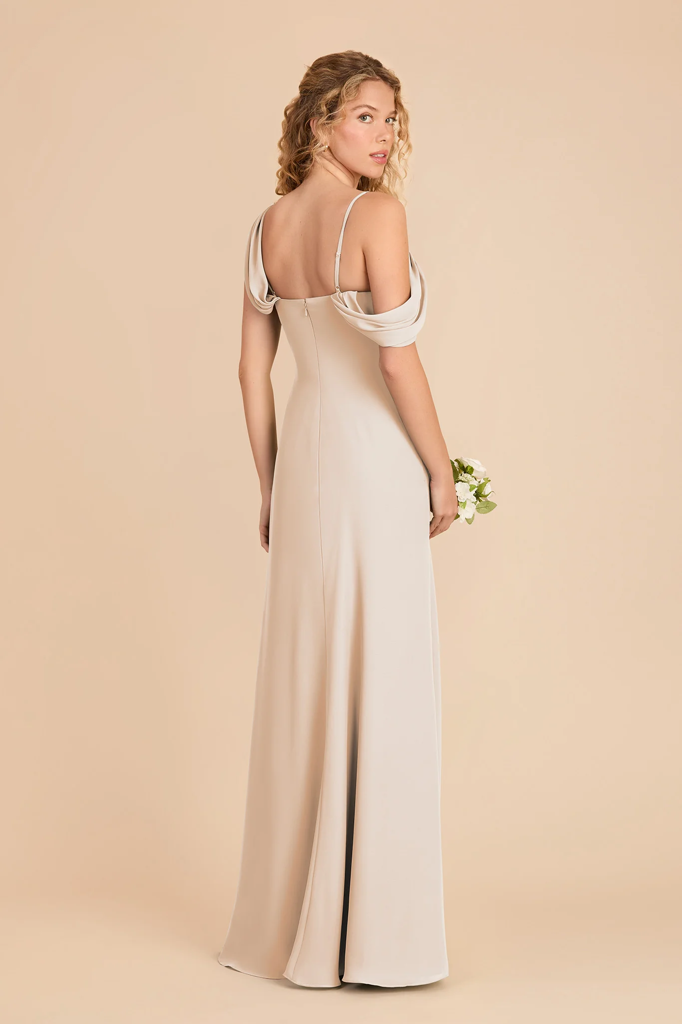 Freya Chiffon Dress - Champagne - Image 4