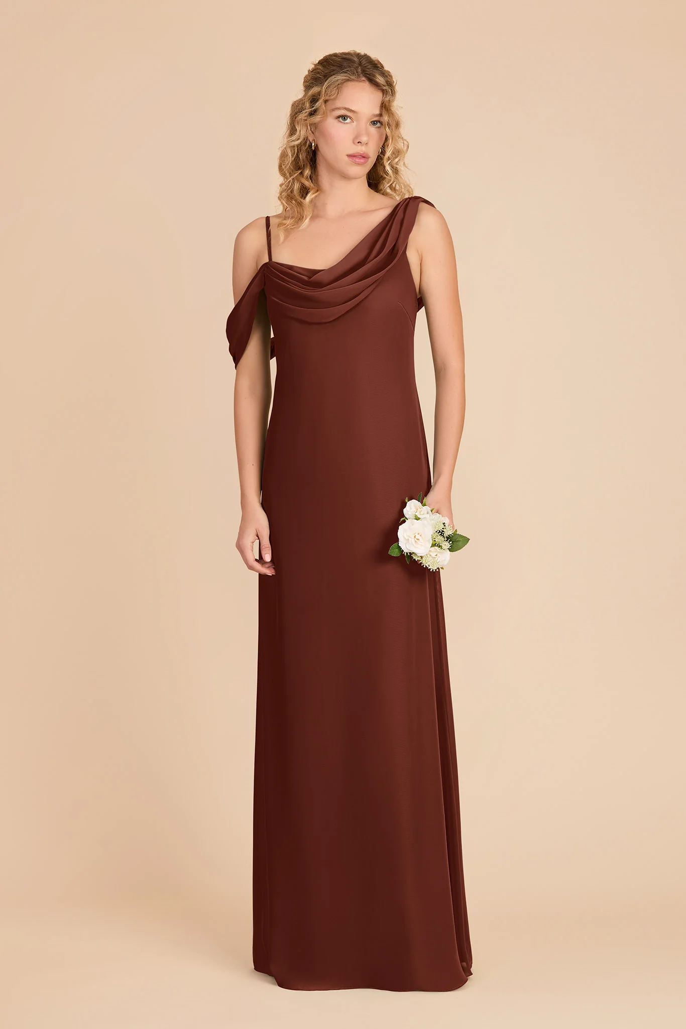 Freya Chiffon Dress - Cognac