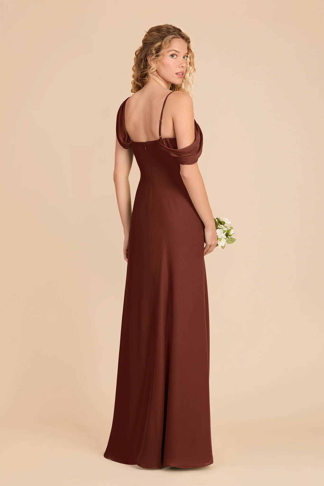 Freya Chiffon Dress - Cognac - Image 4