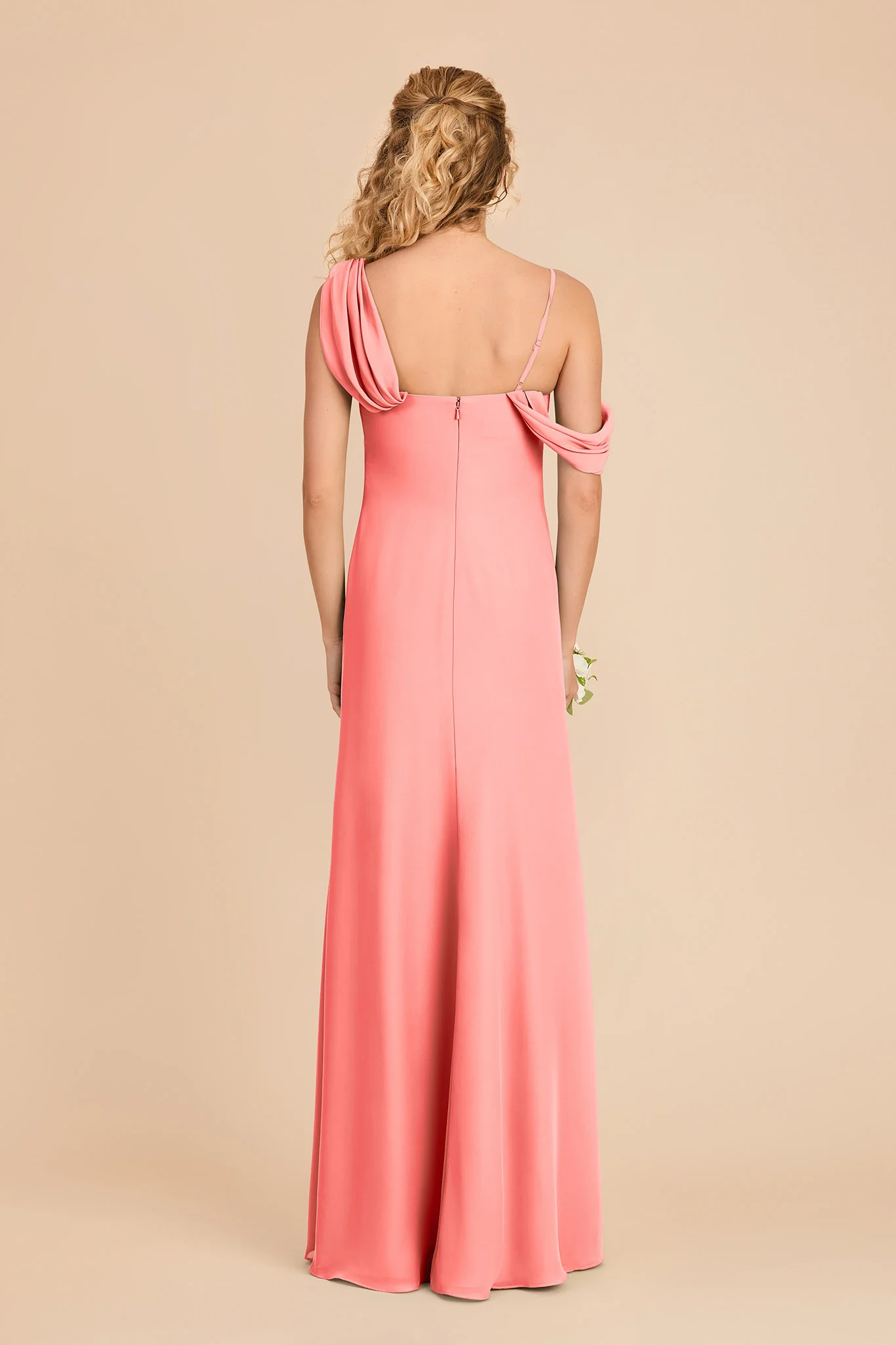 Freya Chiffon Dress - Coral Pink - Image 5