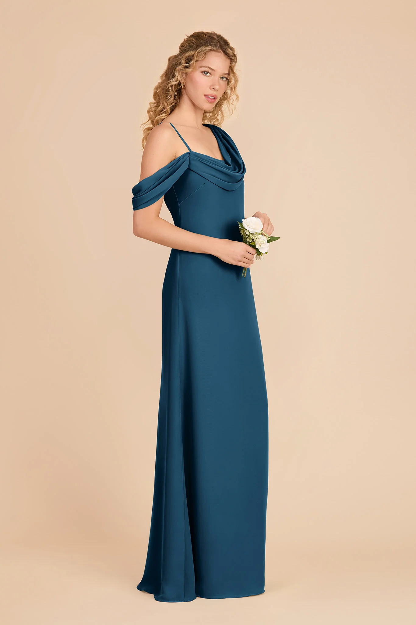Freya Chiffon Dress - Dark Teal - Image 3