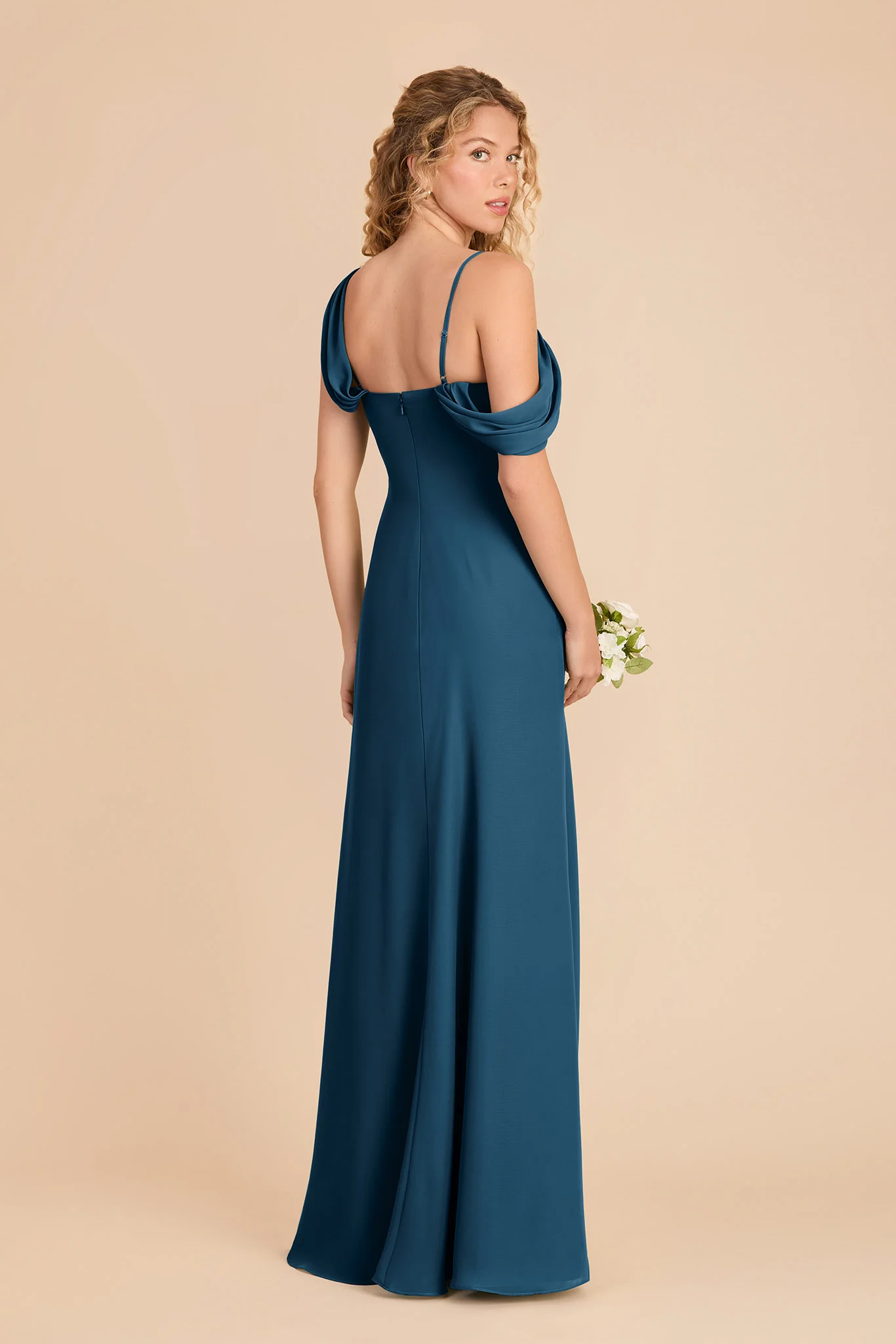 Freya Chiffon Dress - Dark Teal - Image 4