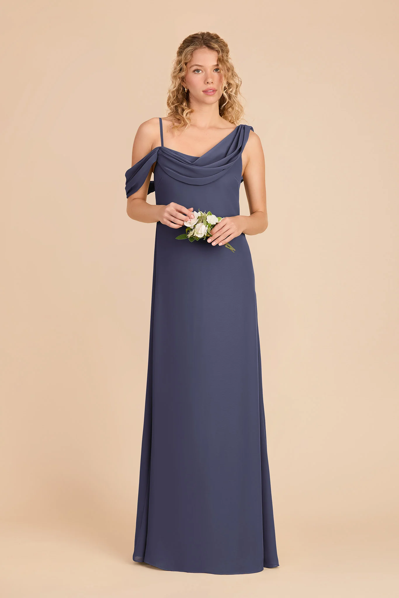 Freya Chiffon Dress - Dusk Blue - Image 2