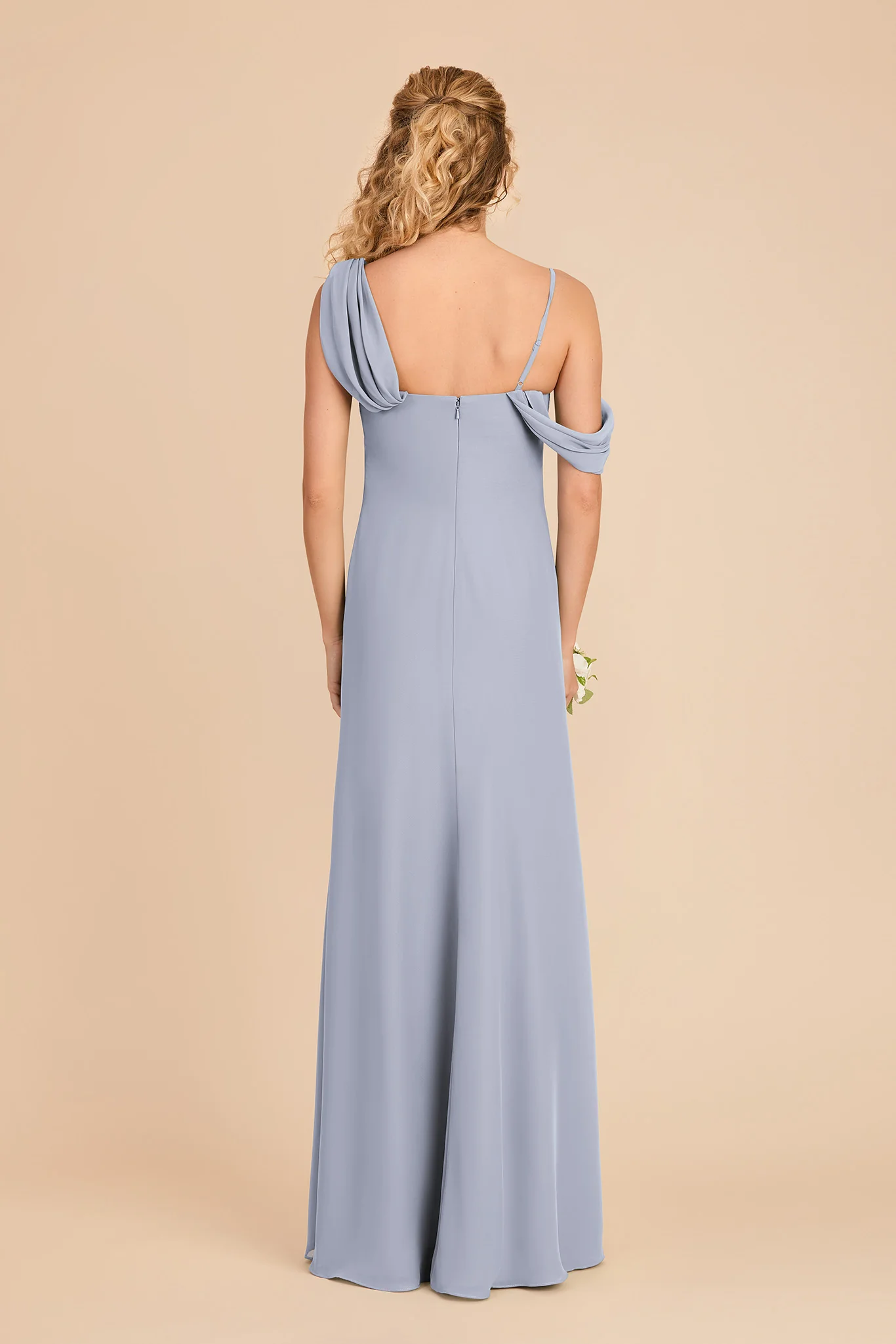 Freya Chiffon Dress - Dusty Blue - Image 5