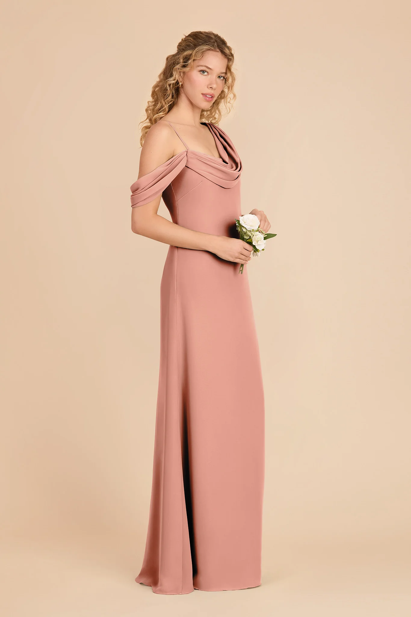 Freya Chiffon Dress - Dusty Rose - Image 3