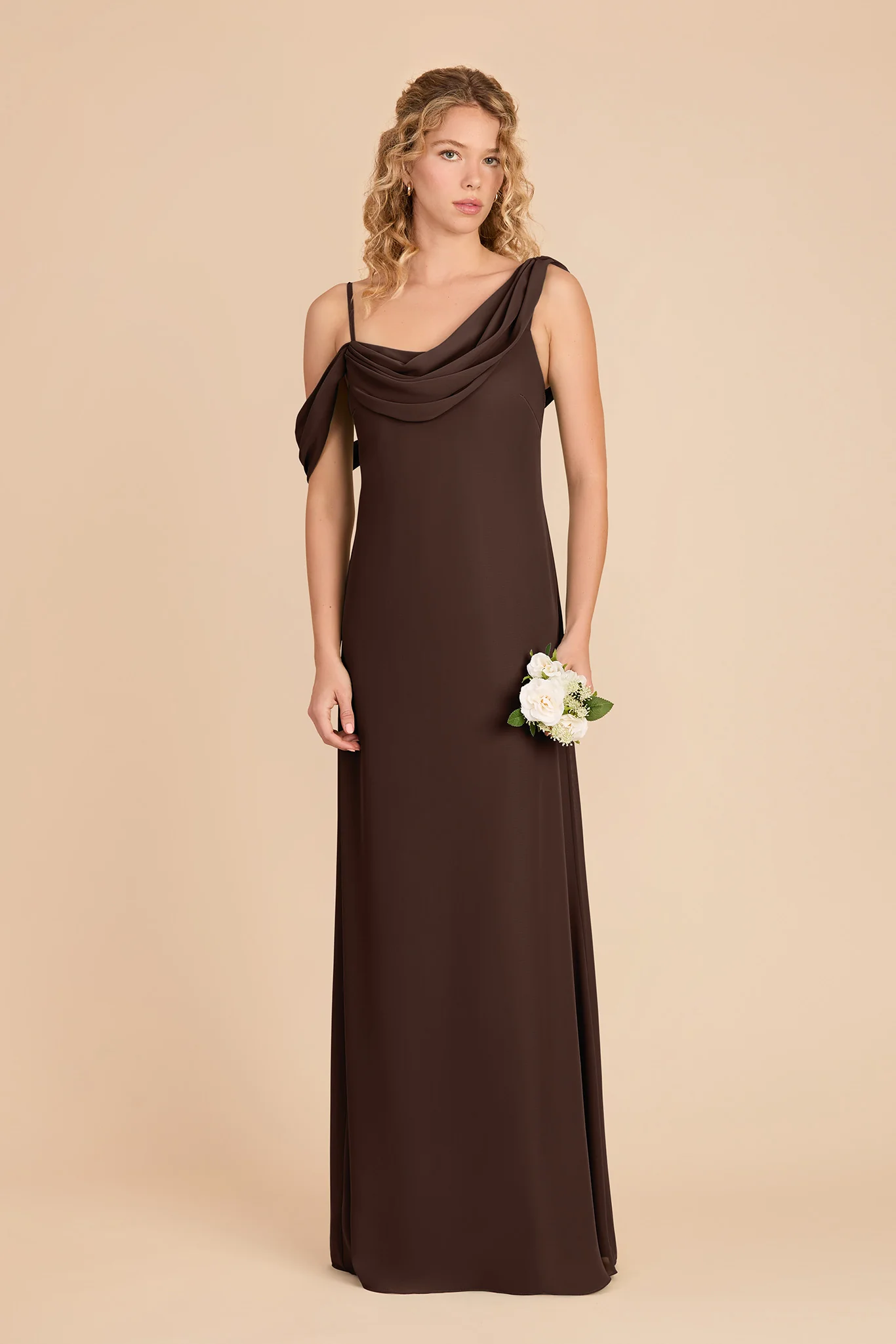 Freya Chiffon Dress - Espresso
