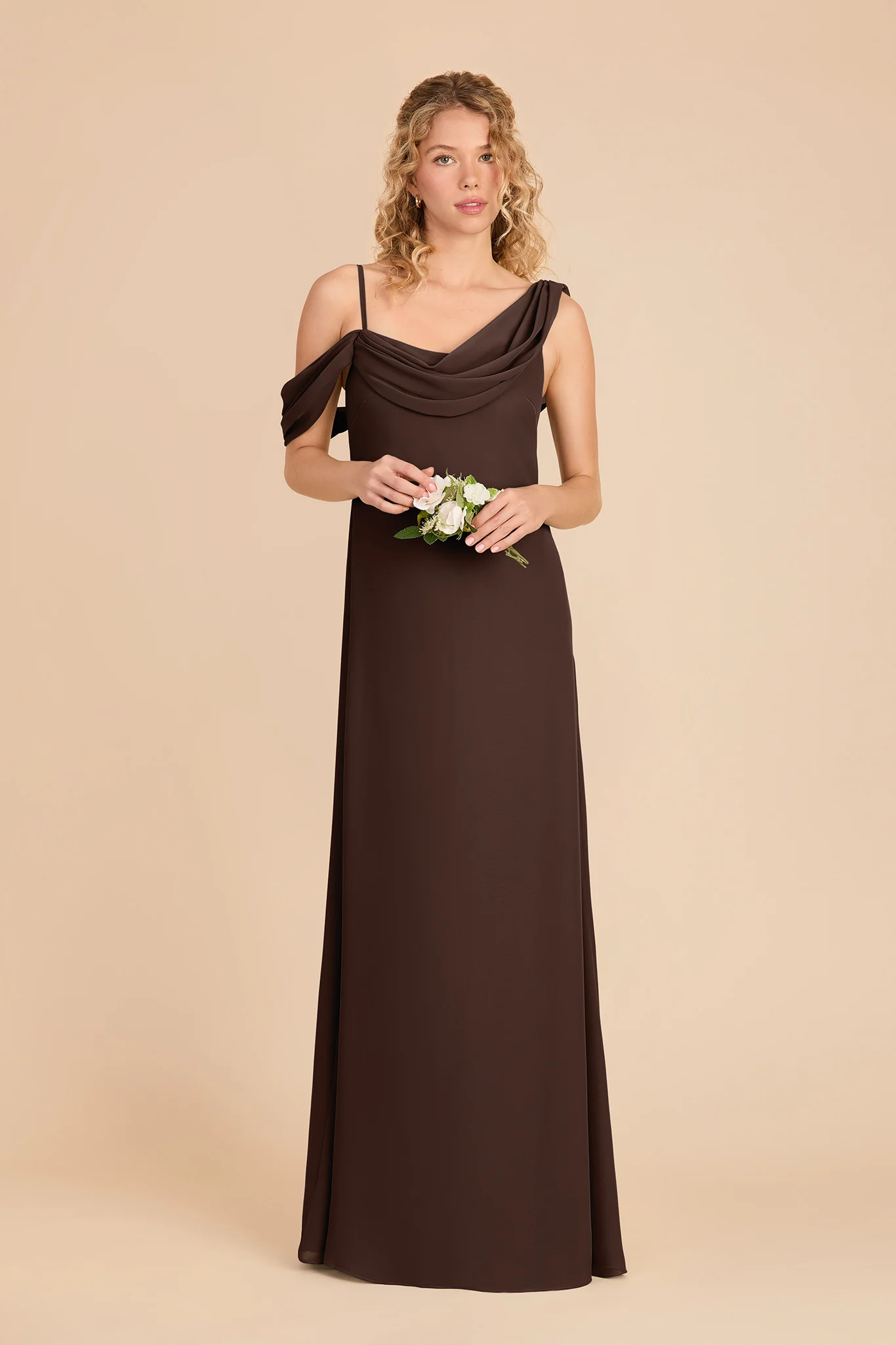 Freya Chiffon Dress - Espresso - Image 2