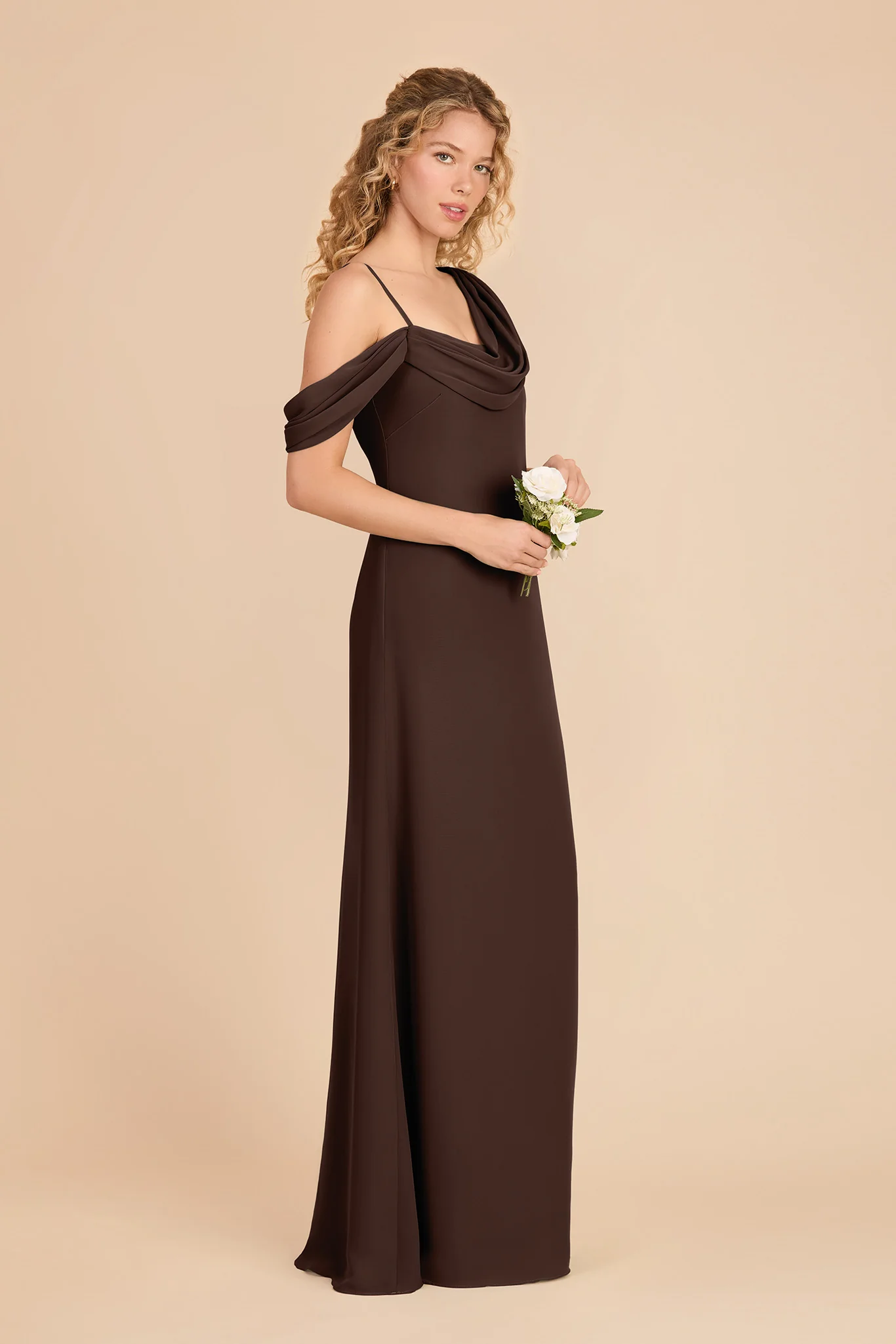 Freya Chiffon Dress - Espresso - Image 3