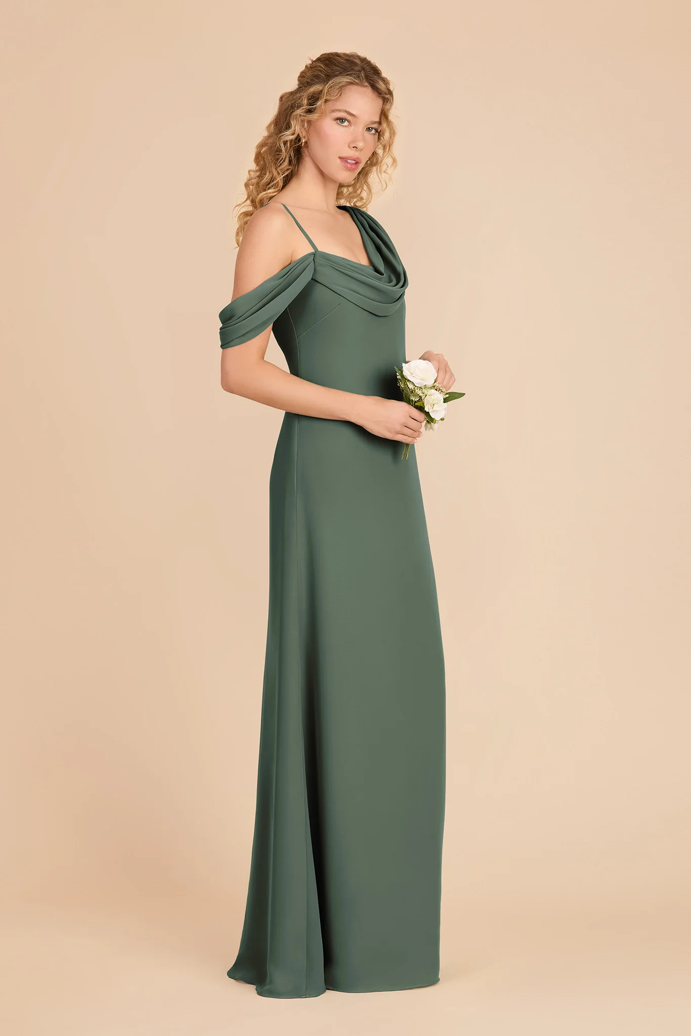 Freya Chiffon Dress - Eucalyptus - Image 3