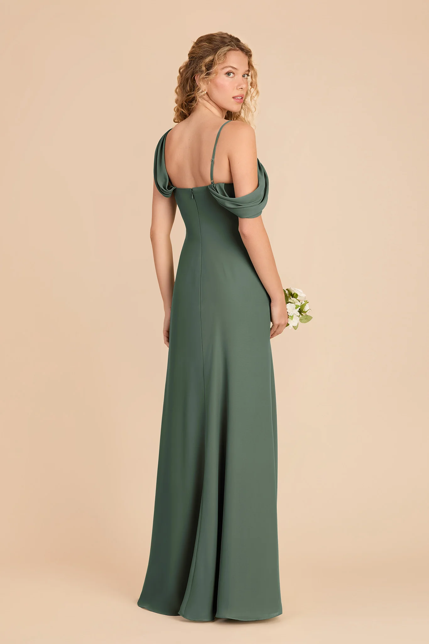 Freya Chiffon Dress - Eucalyptus - Image 4