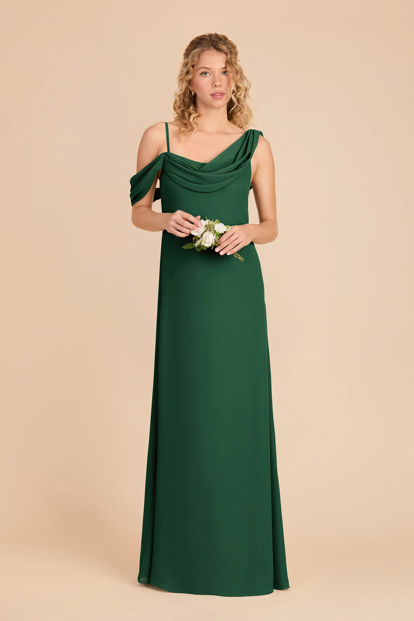 Freya Chiffon Dress - Forest Green - Image 2