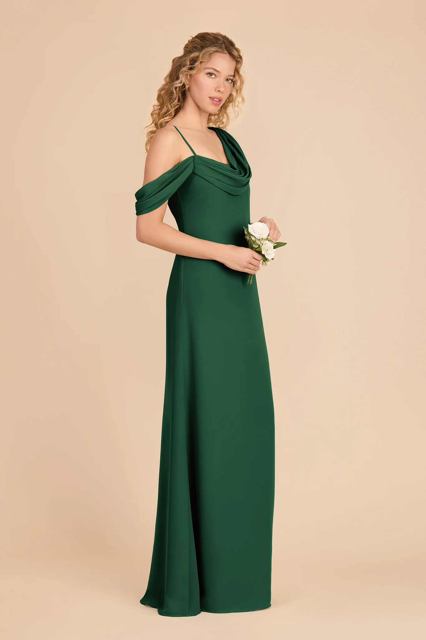 Freya Chiffon Dress - Forest Green - Image 3