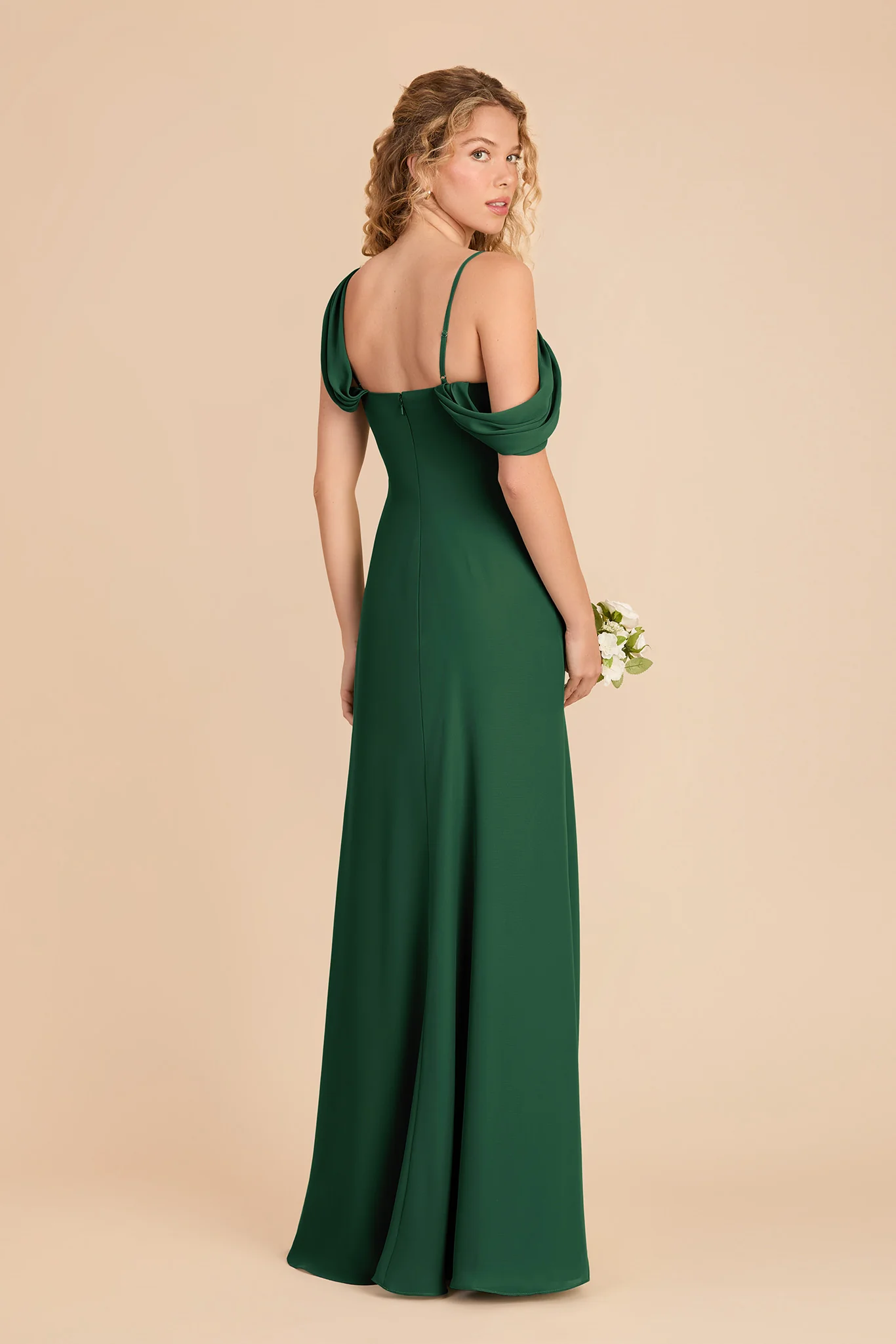 Freya Chiffon Dress - Forest Green - Image 4