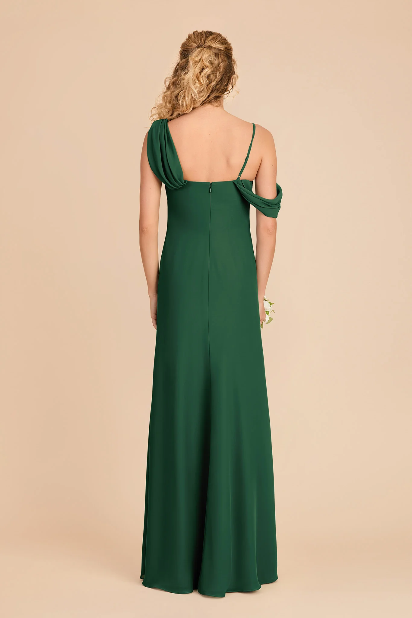 Freya Chiffon Dress - Forest Green - Image 5