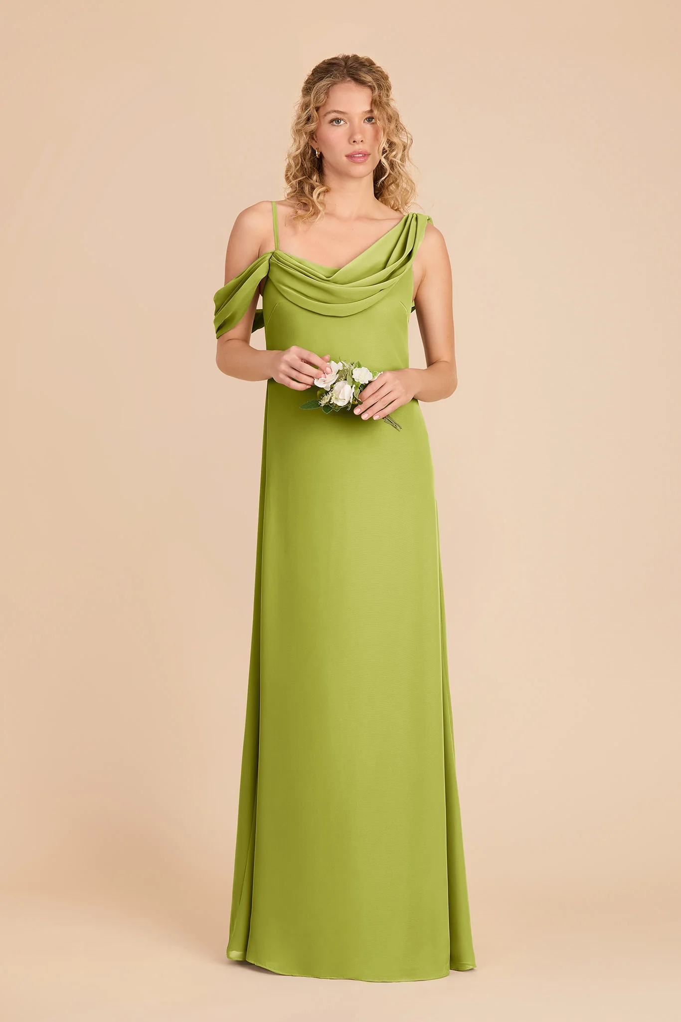 Freya Chiffon Dress - Matcha - Image 2