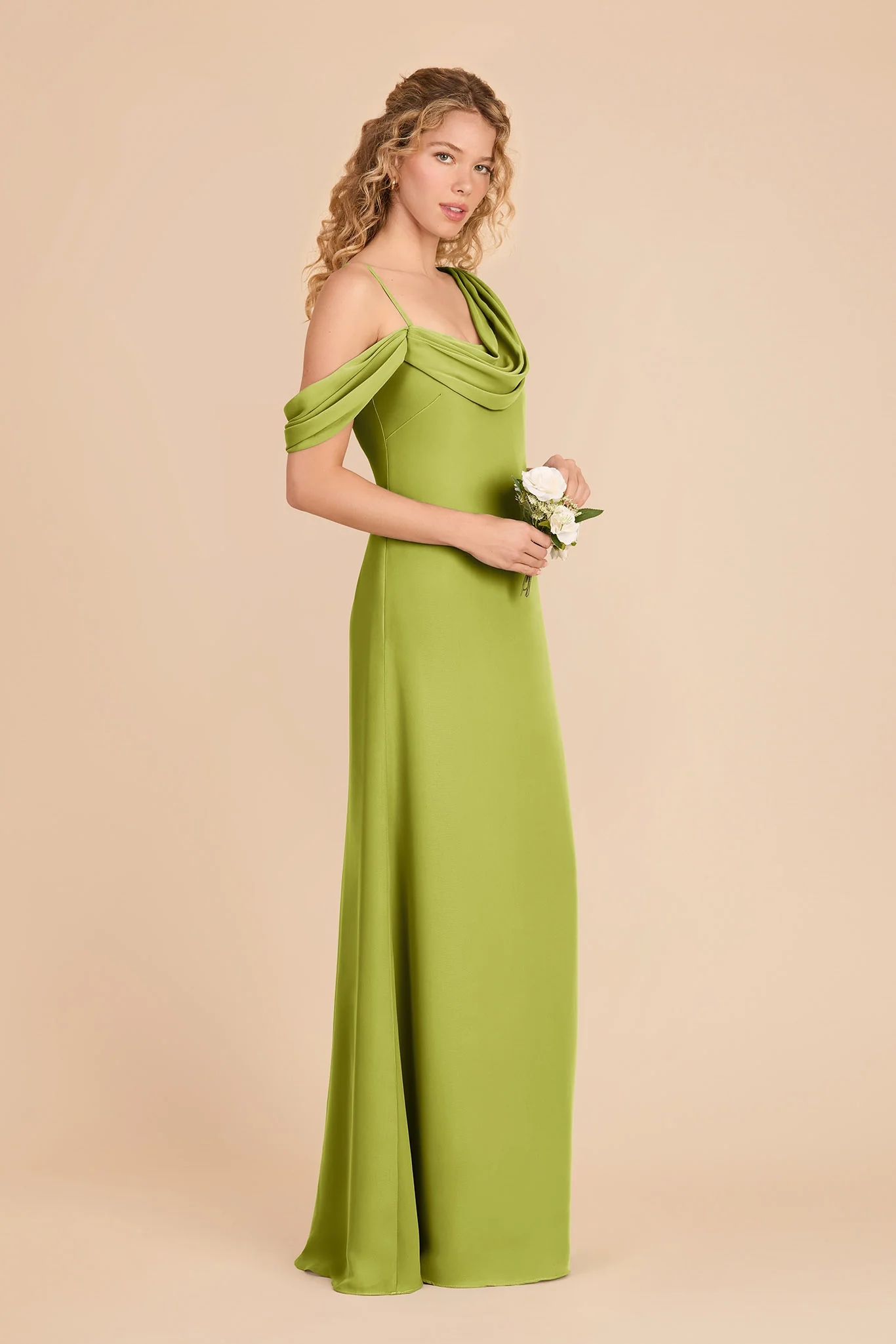 Freya Chiffon Dress - Matcha - Image 3
