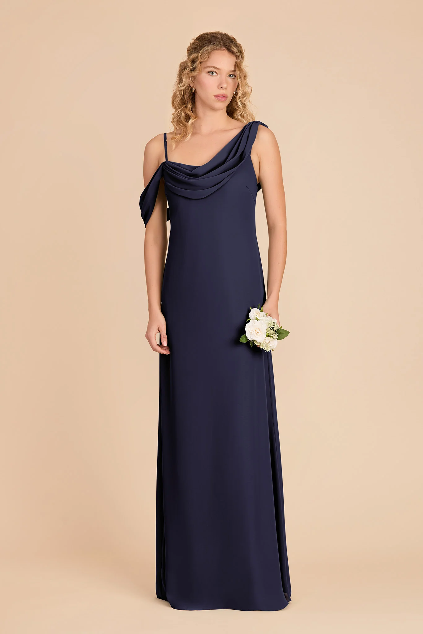 Freya Chiffon Dress - Navy