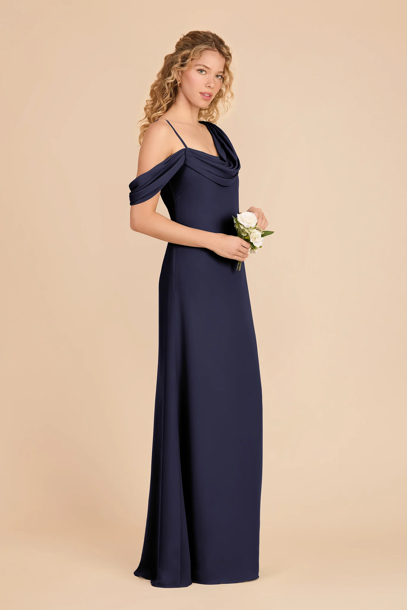 Freya Chiffon Dress - Navy - Image 3