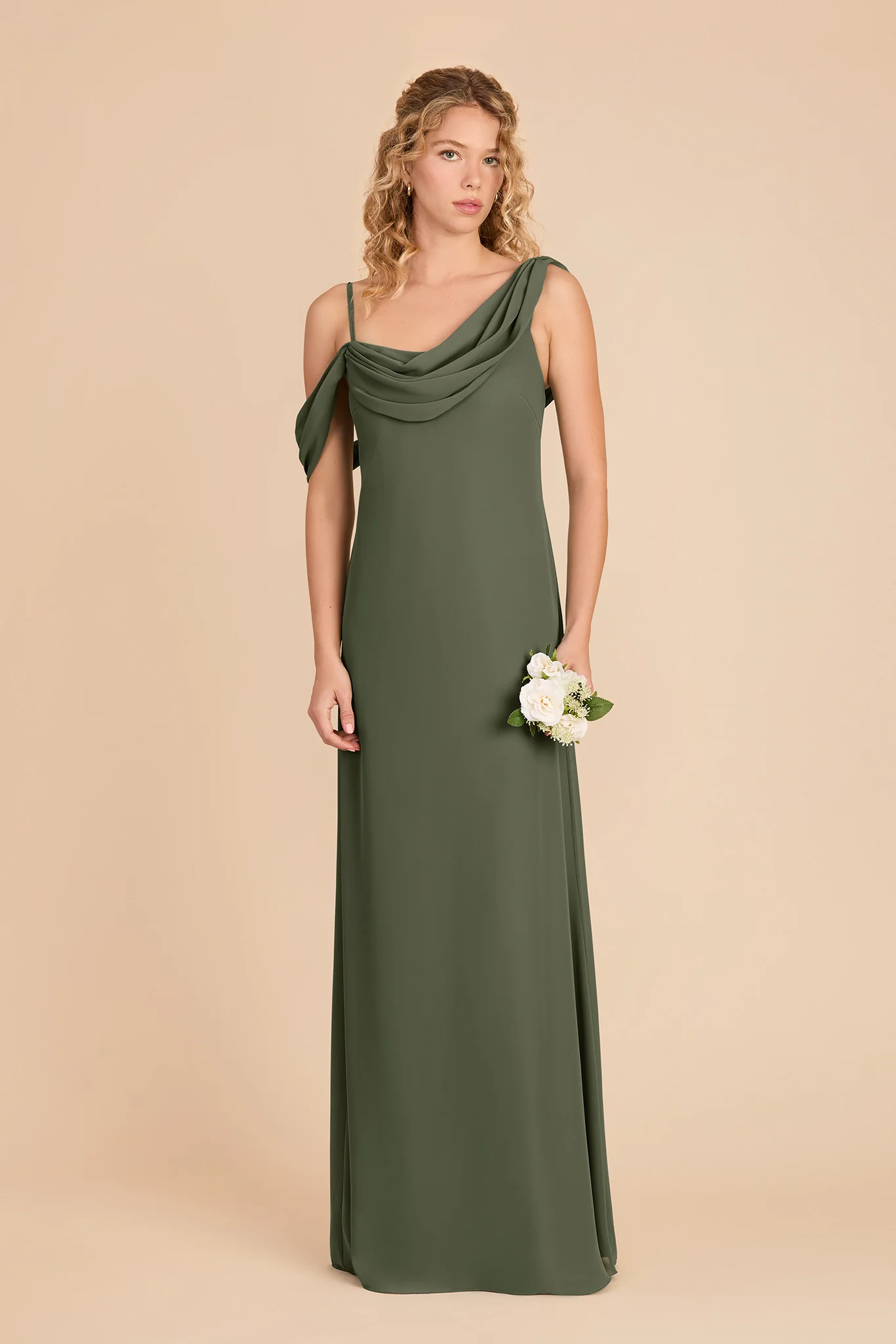 Freya Chiffon Dress - Olive