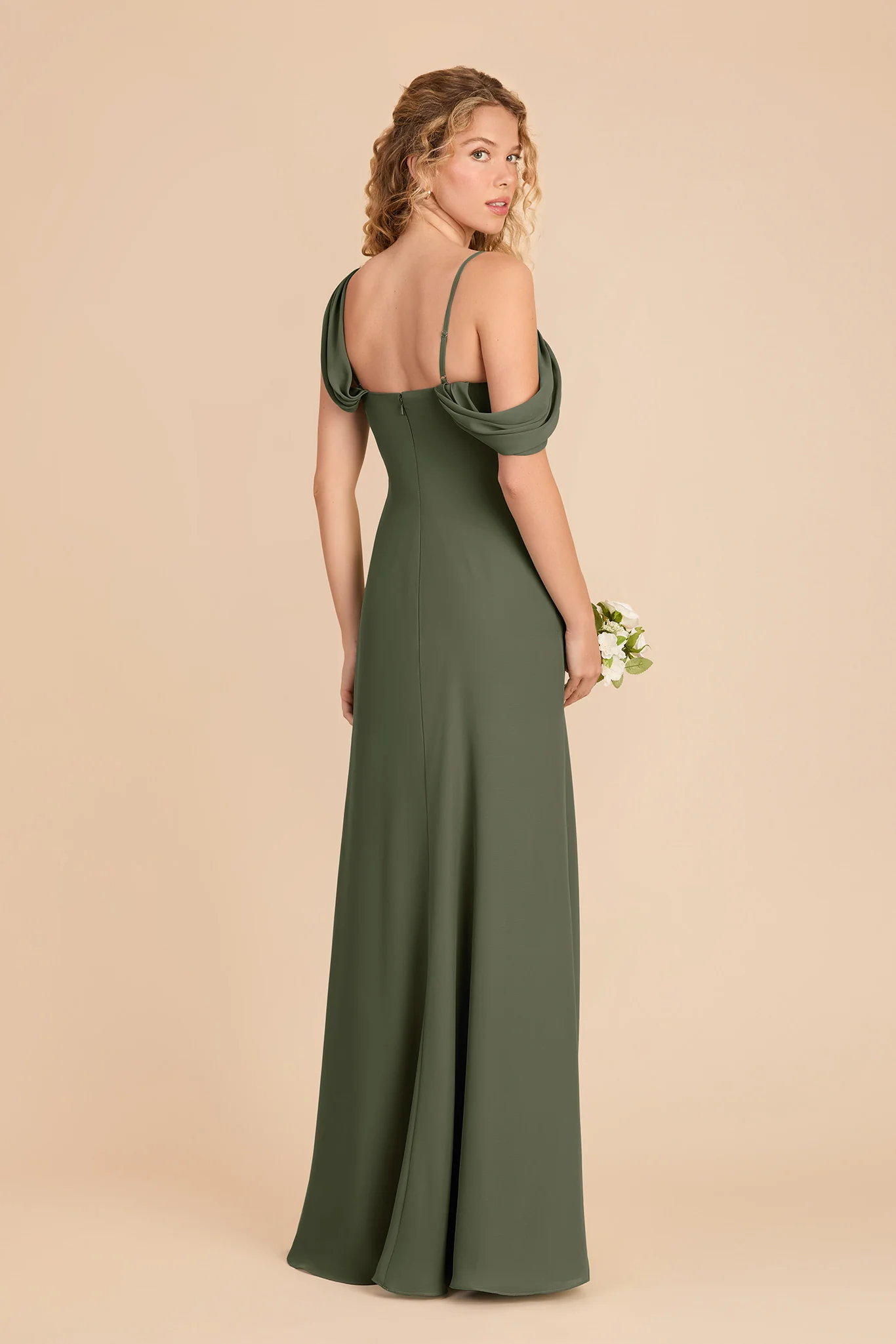 Freya Chiffon Dress - Olive - Image 4