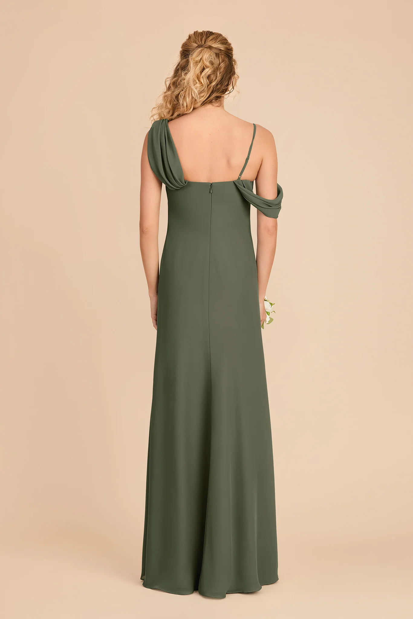 Freya Chiffon Dress - Olive - Image 5
