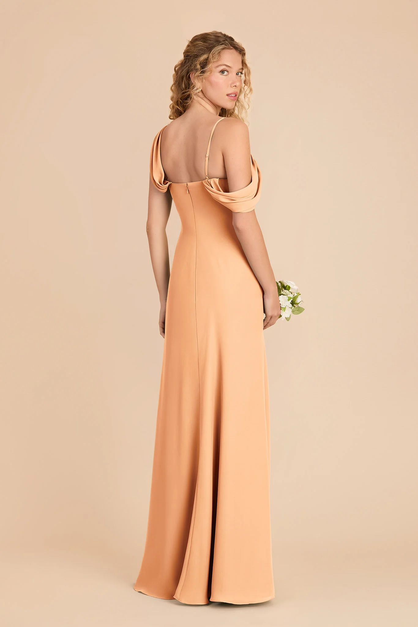 Freya Chiffon Dress - Peach - Image 4