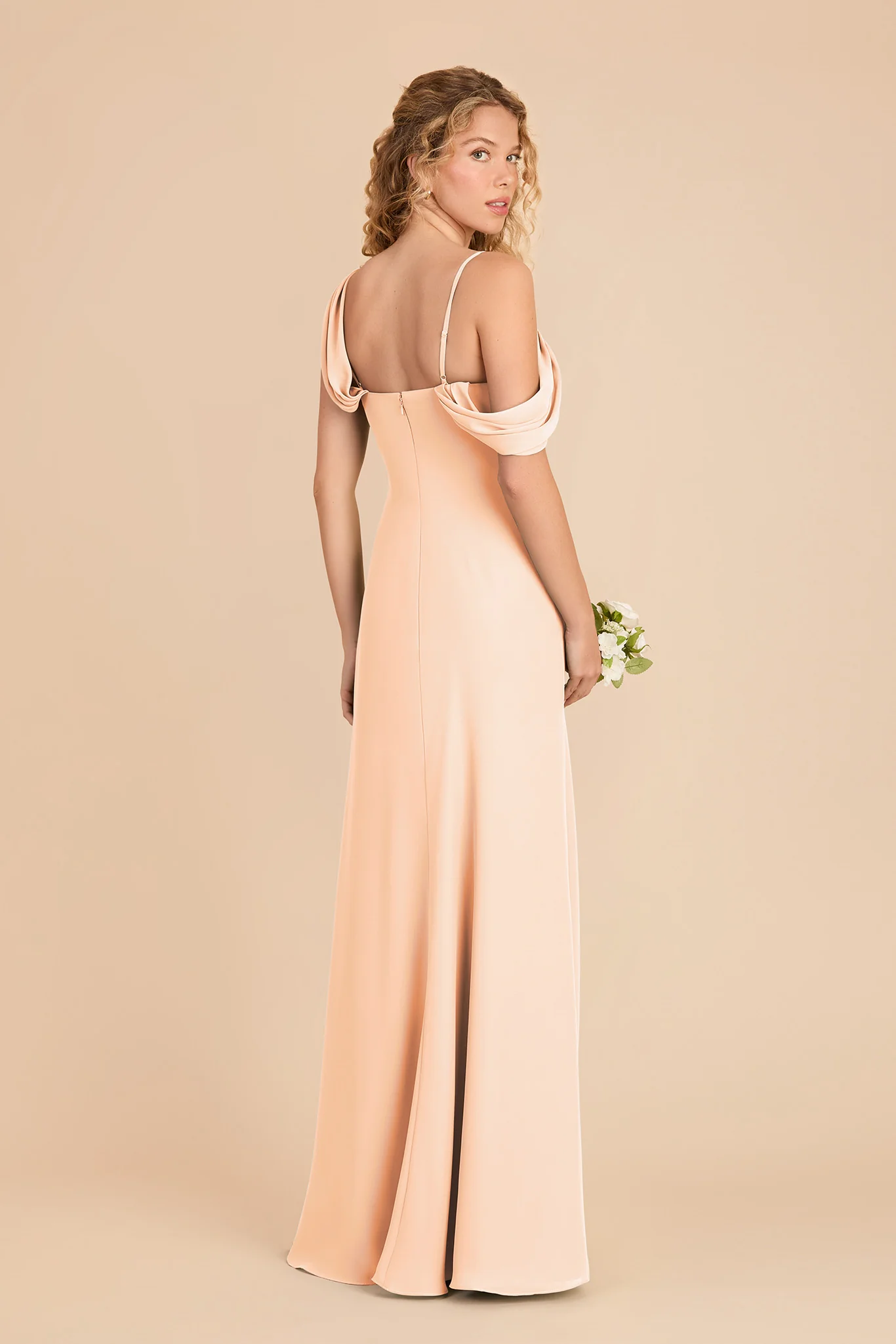 Freya Chiffon Dress - Peach Cream - Image 4