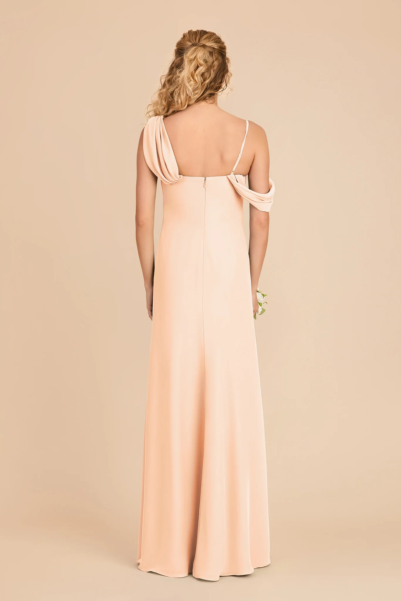 Freya Chiffon Dress - Peach Cream - Image 5