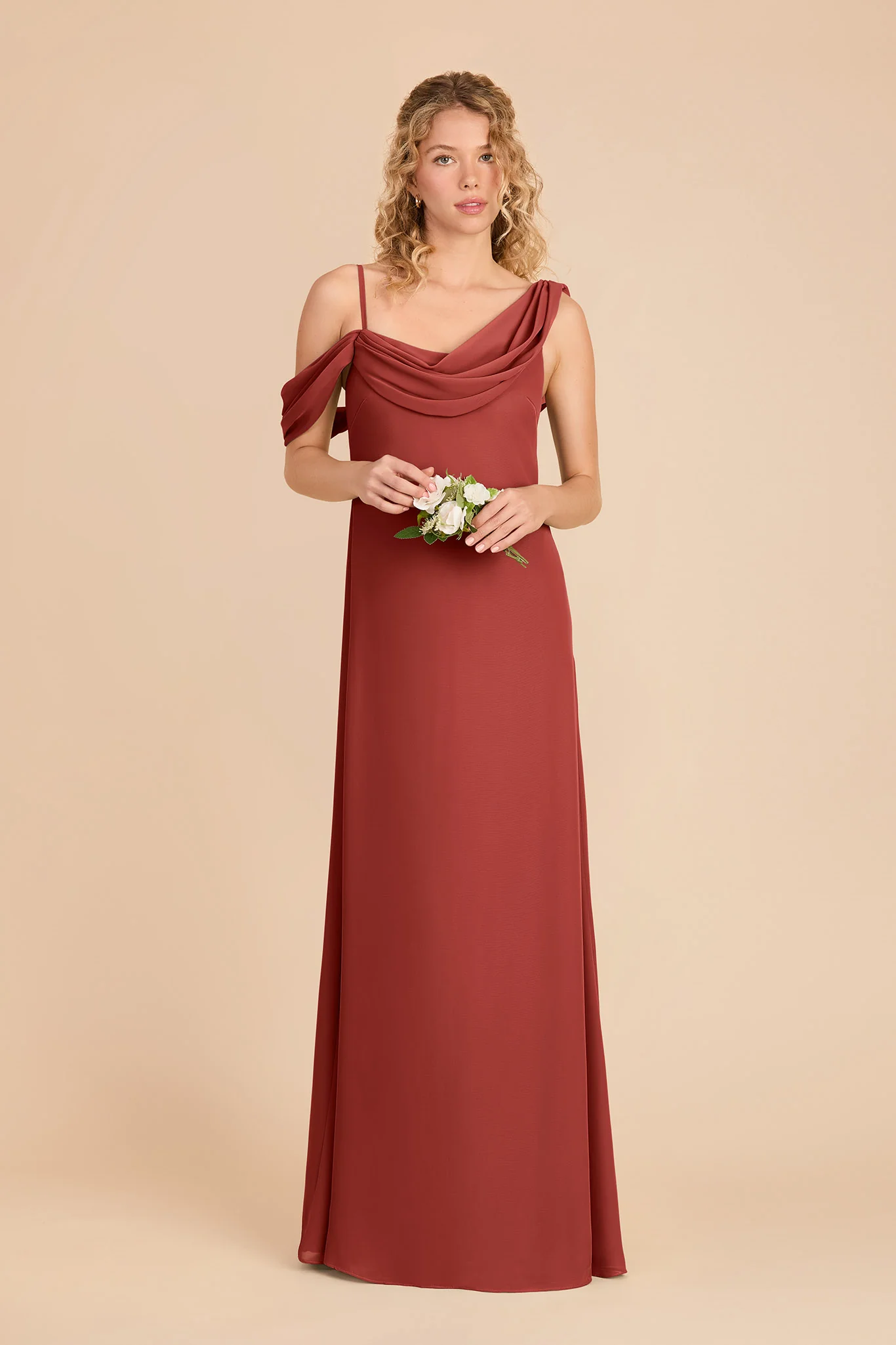 Freya Chiffon Dress - Spice - Image 2