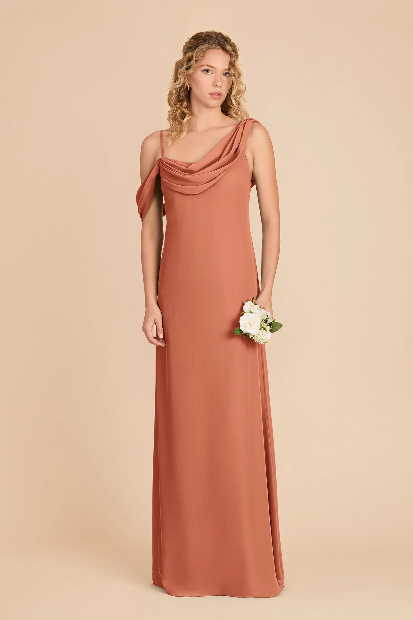 Freya Chiffon Dress - Terracotta
