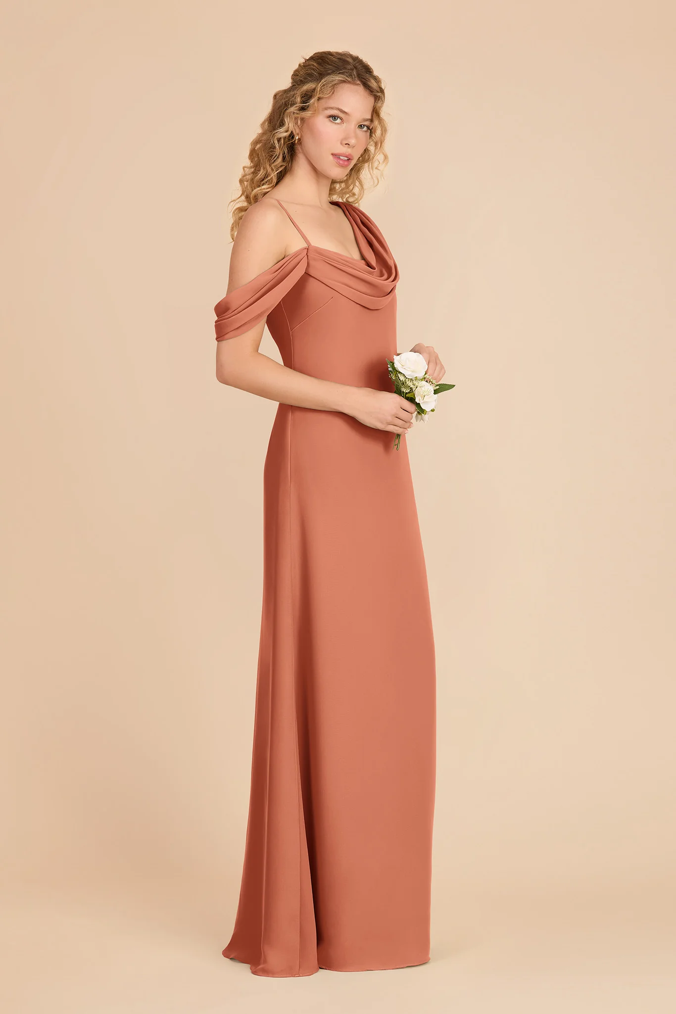 Freya Chiffon Dress - Terracotta - Image 3