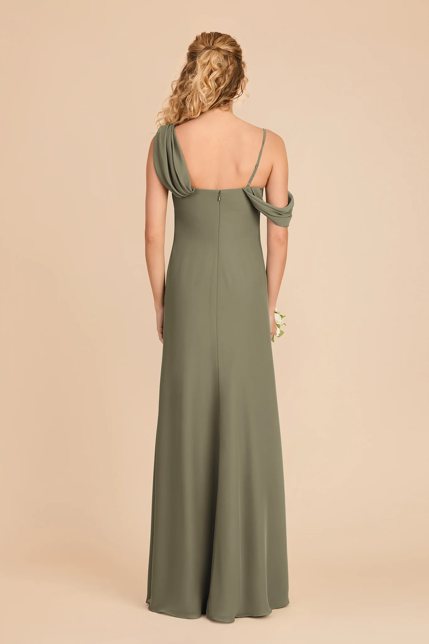 Freya Chiffon Dress - Thyme - Image 5
