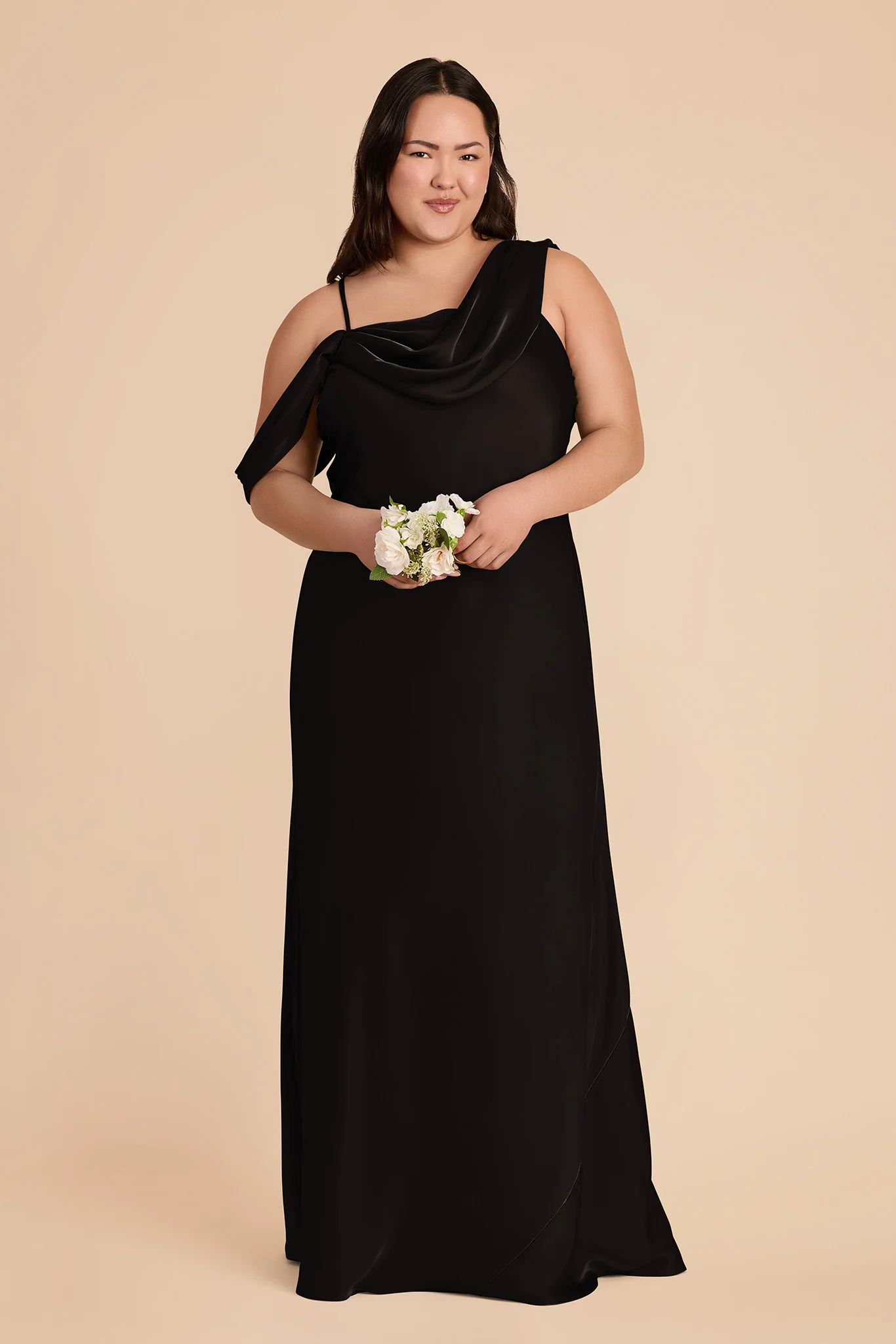 Freya Matte Satin Dress - Black - Image 2