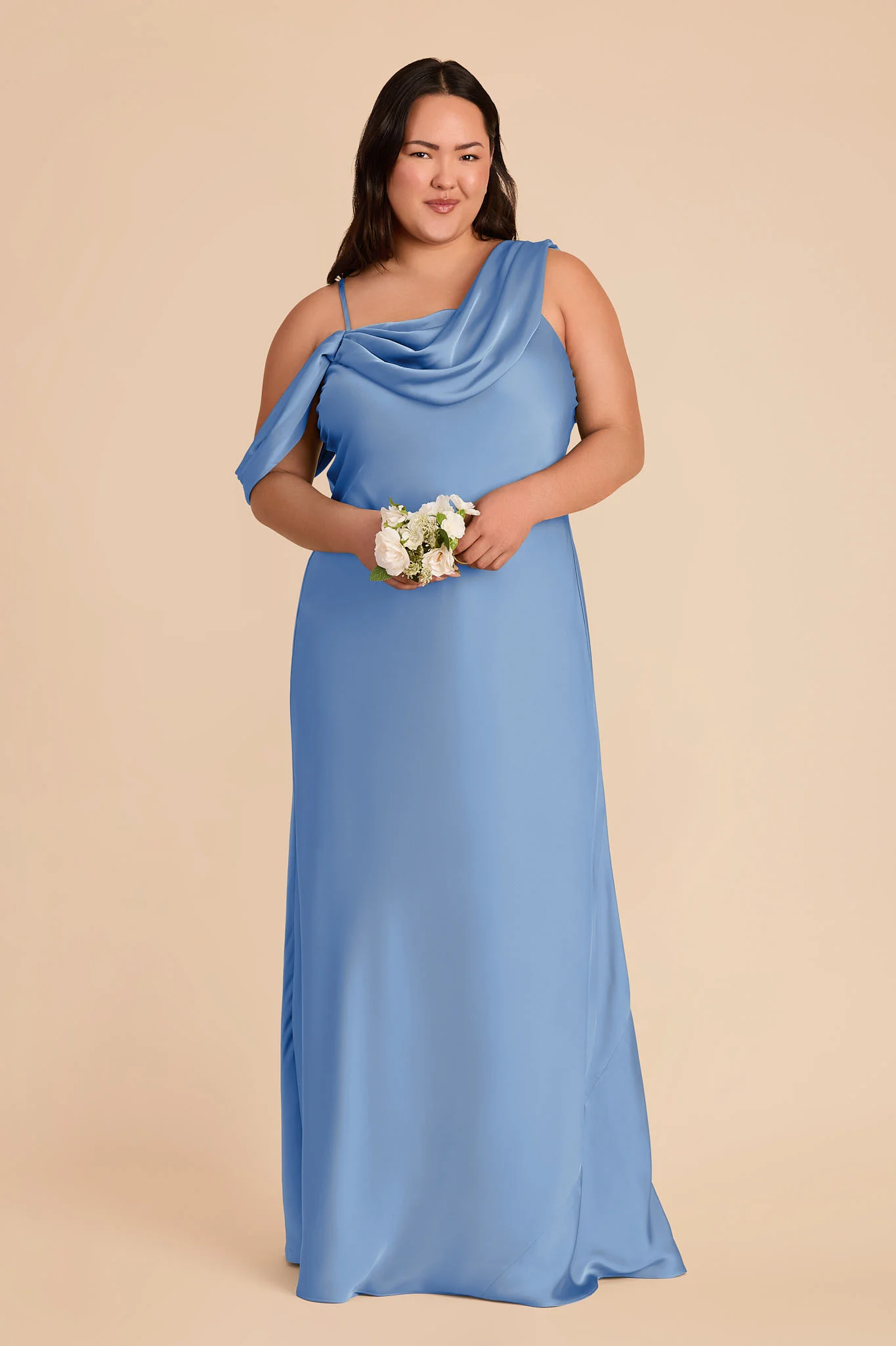 Freya Matte Satin Dress - Bluebell - Image 2