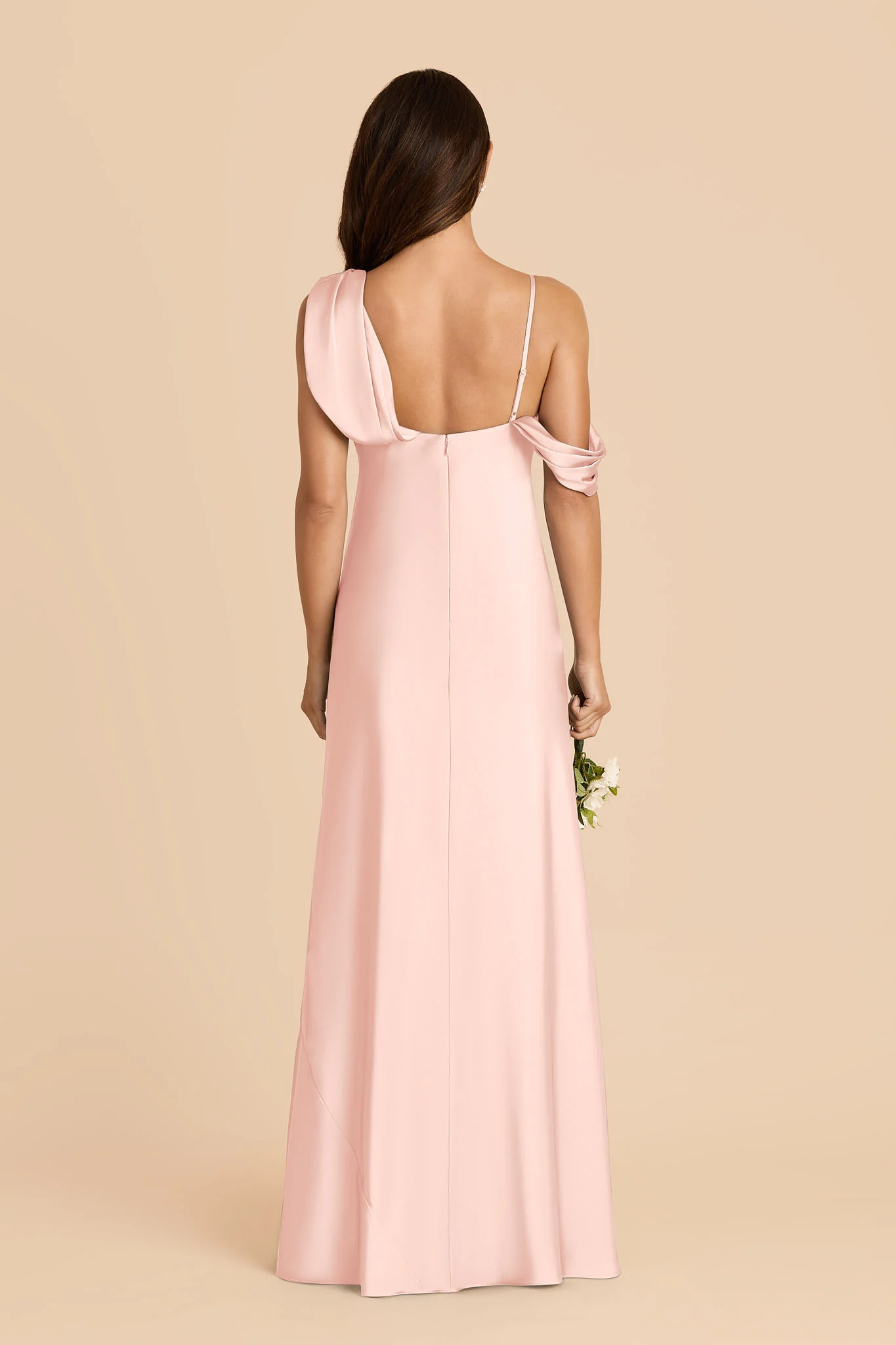 Freya Matte Satin Dress - Blush Pink - Image 5