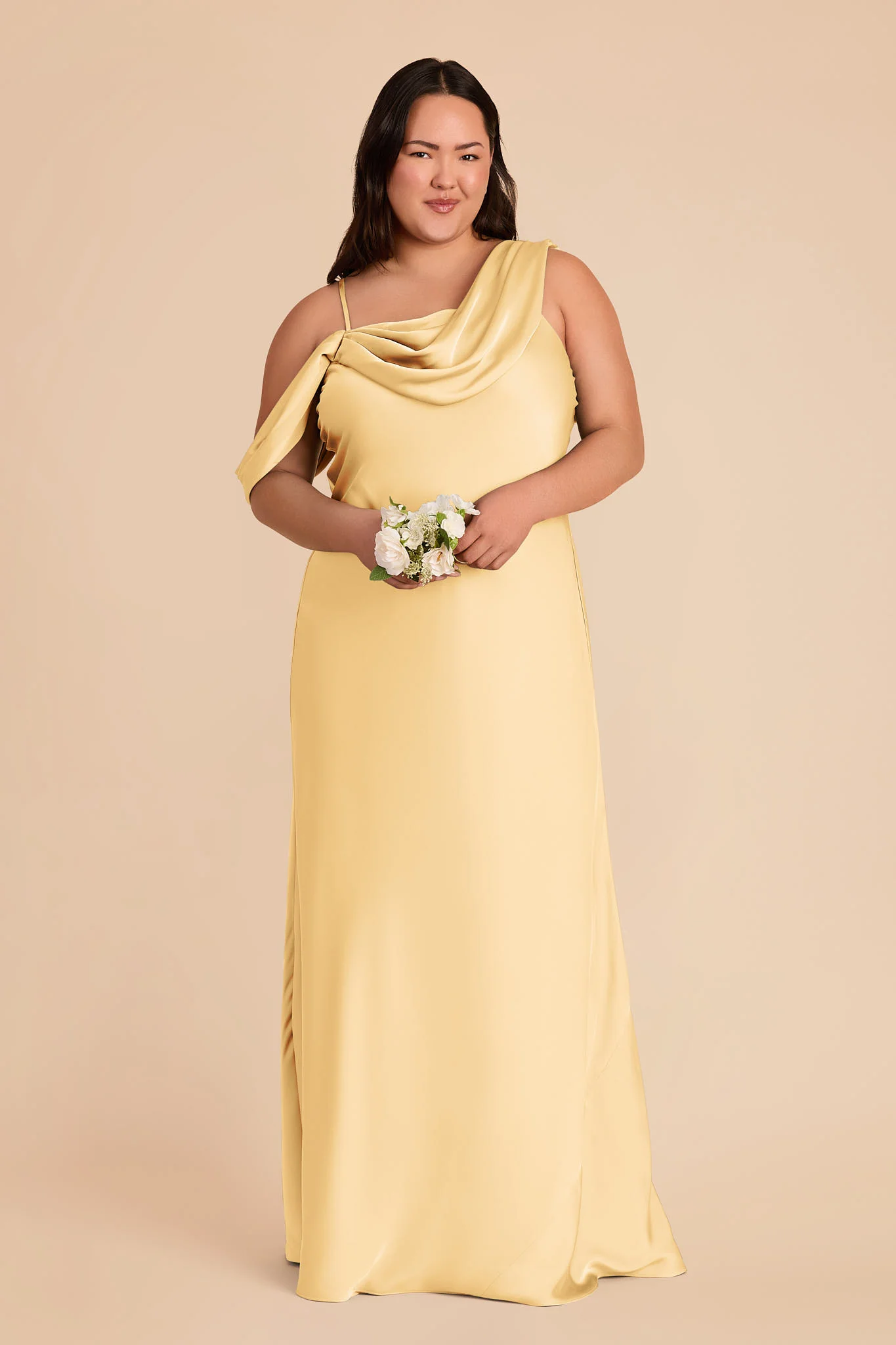 Freya Matte Satin Dress - Butter - Image 2