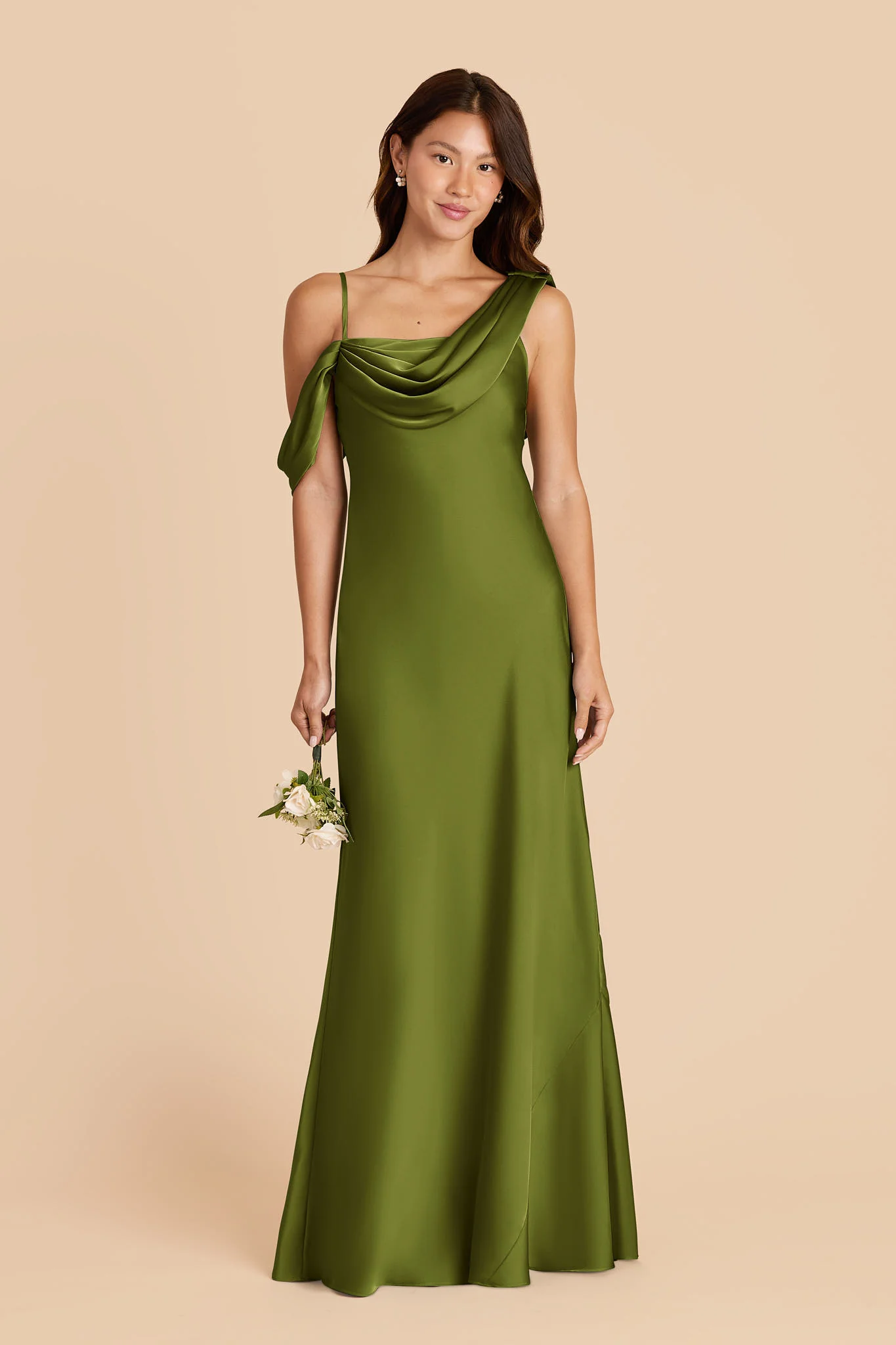 Freya Matte Satin Dress - Cactus