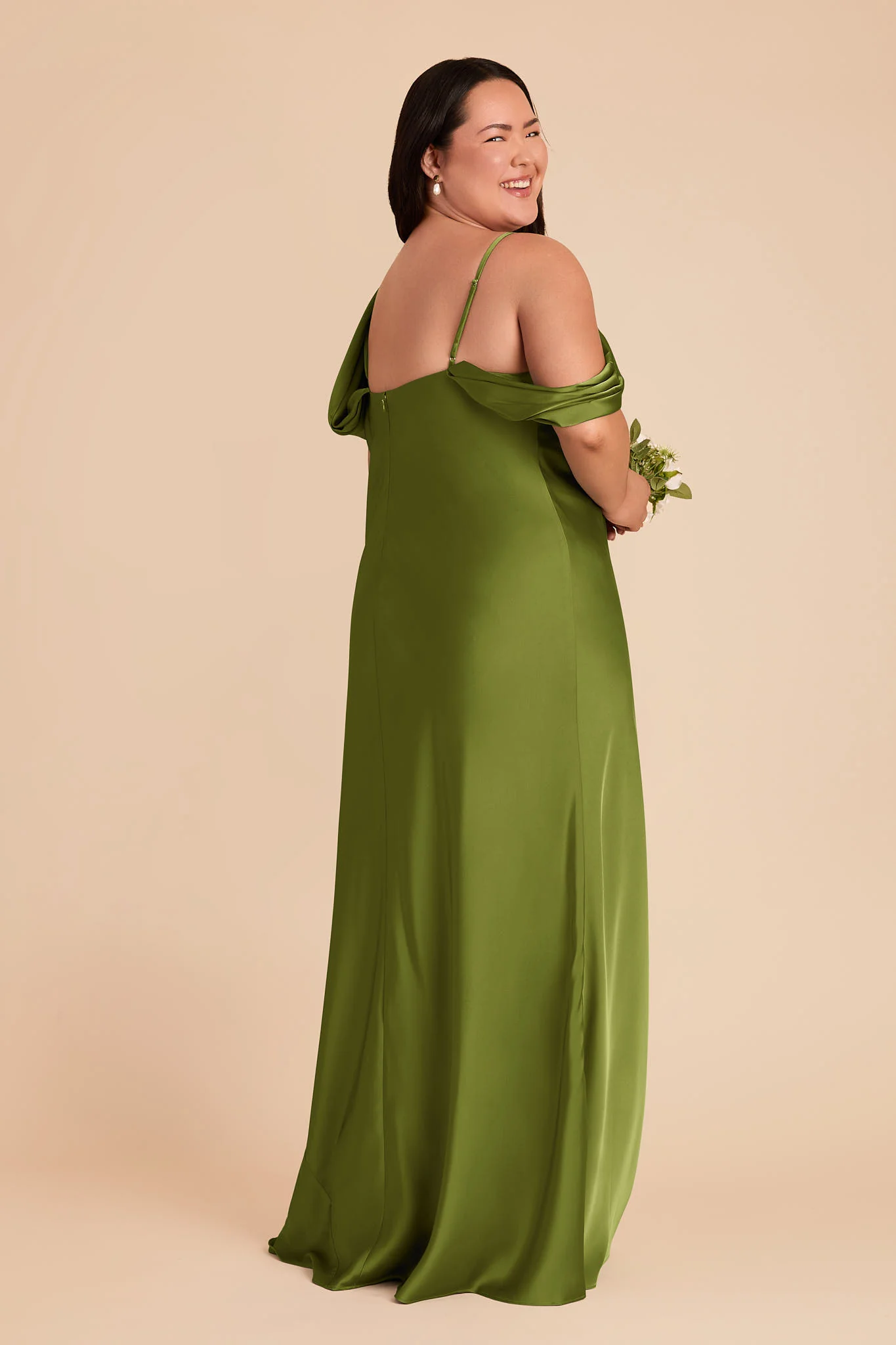 Freya Matte Satin Dress - Cactus - Image 6