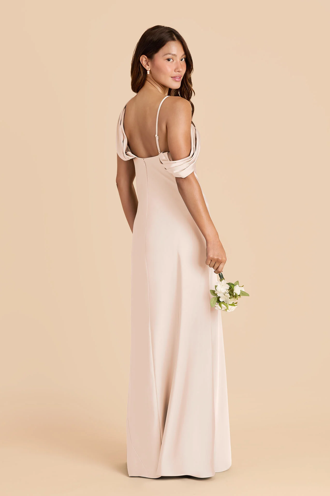 Freya Matte Satin Dress - Champagne - Image 4