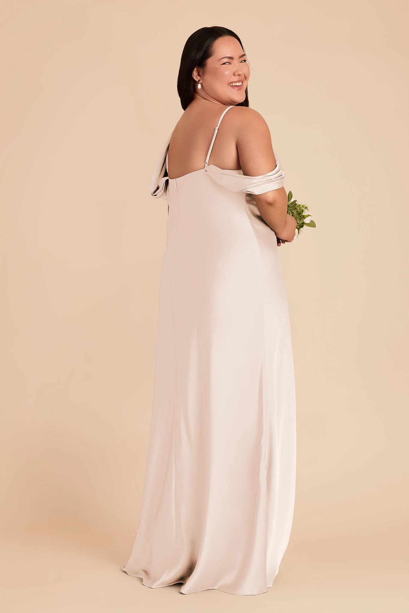 Freya Matte Satin Dress - Champagne - Image 6